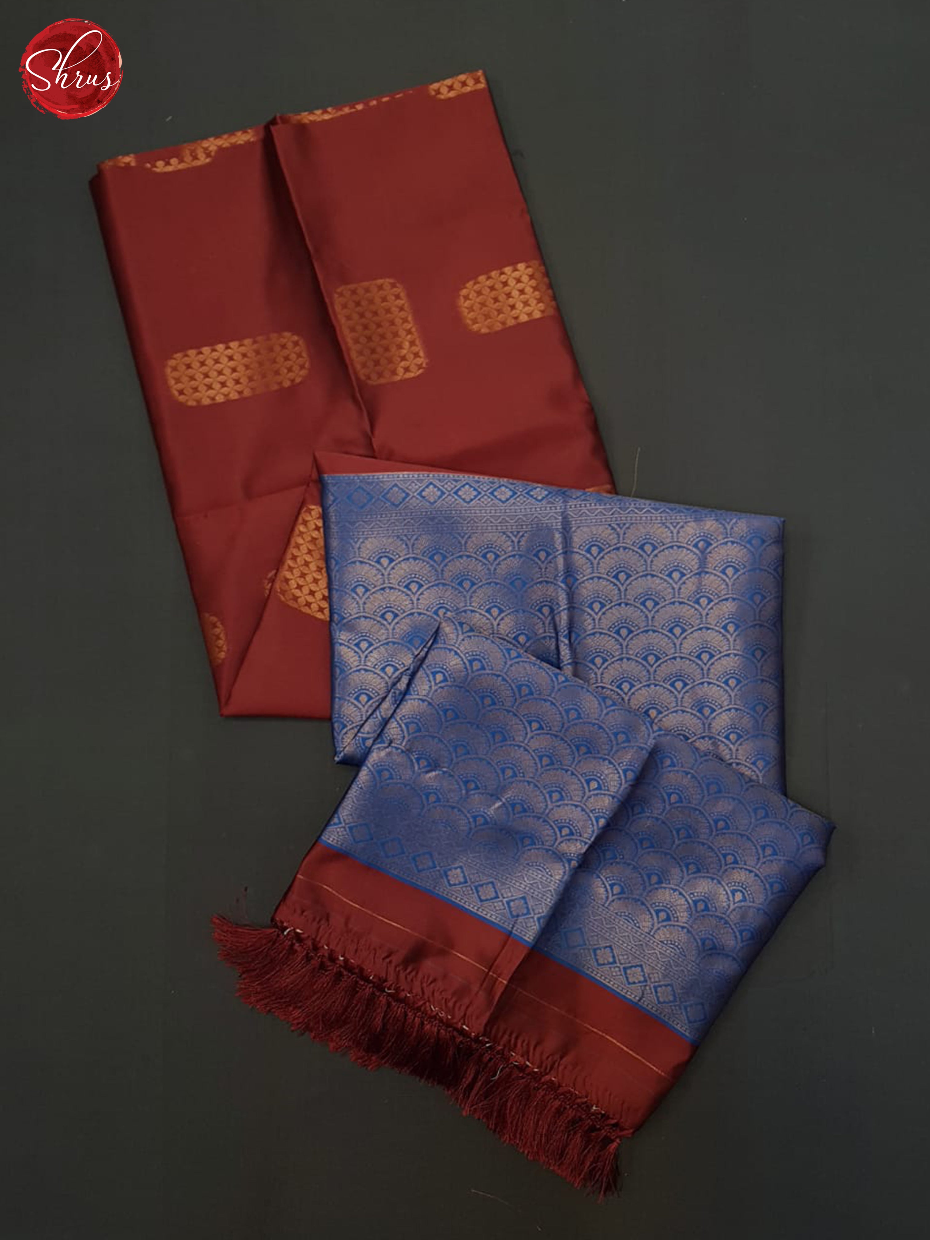 Arakku Maroon And Blue- Semi Soft Silk Saree - Shop on ShrusEternity.com