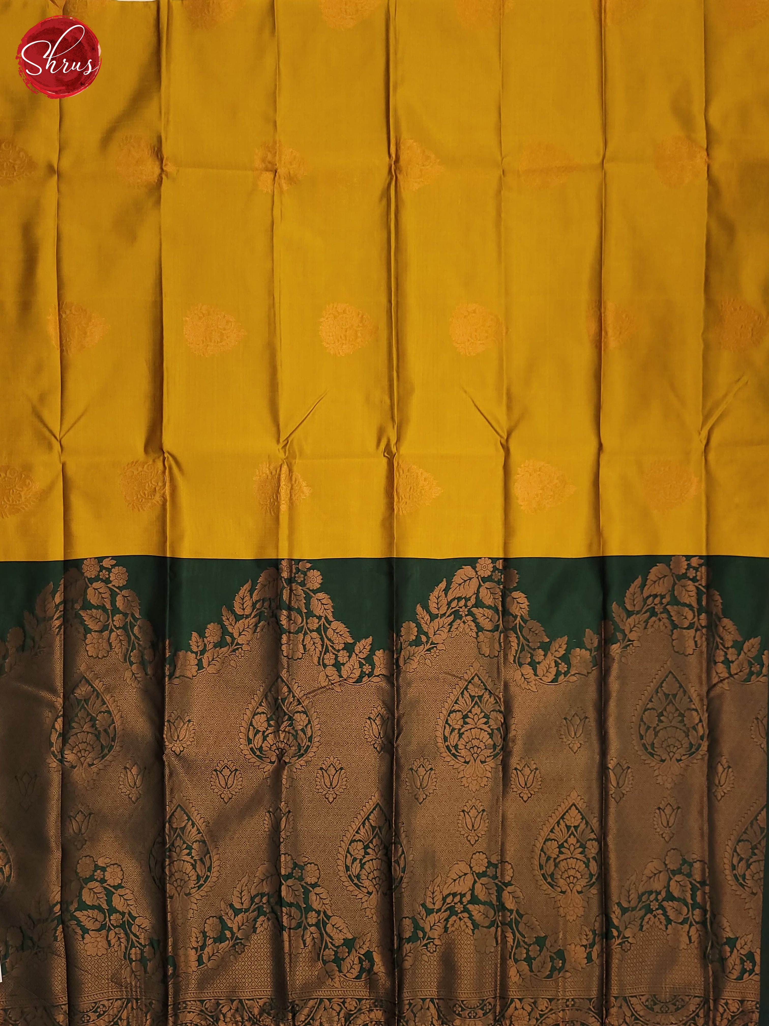 Mustard & Green - Semi Soft Silk Saree - Shop on ShrusEternity.com