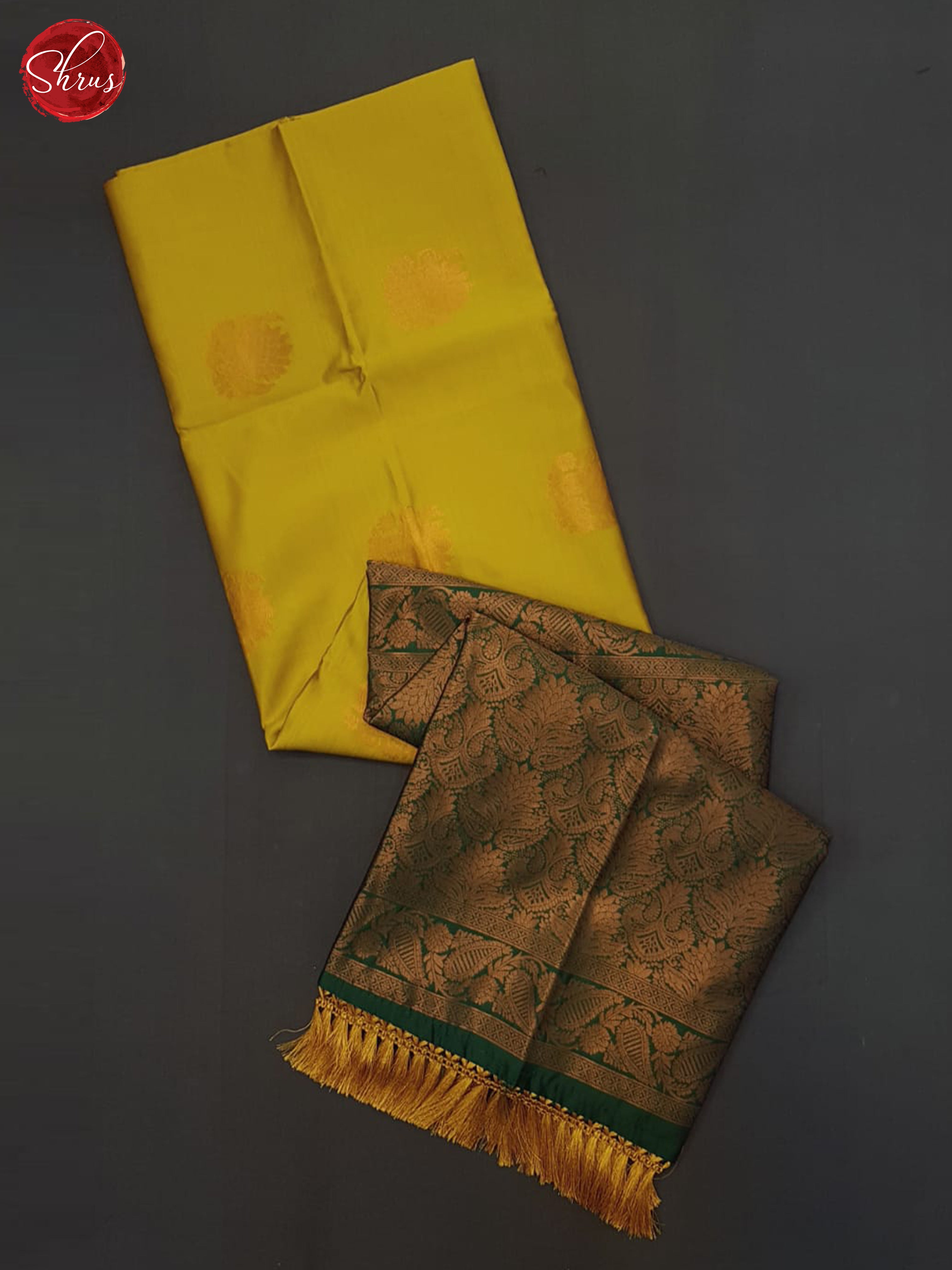 Mustard & Green - Semi Softsilk Saree - Shop on ShrusEternity.com