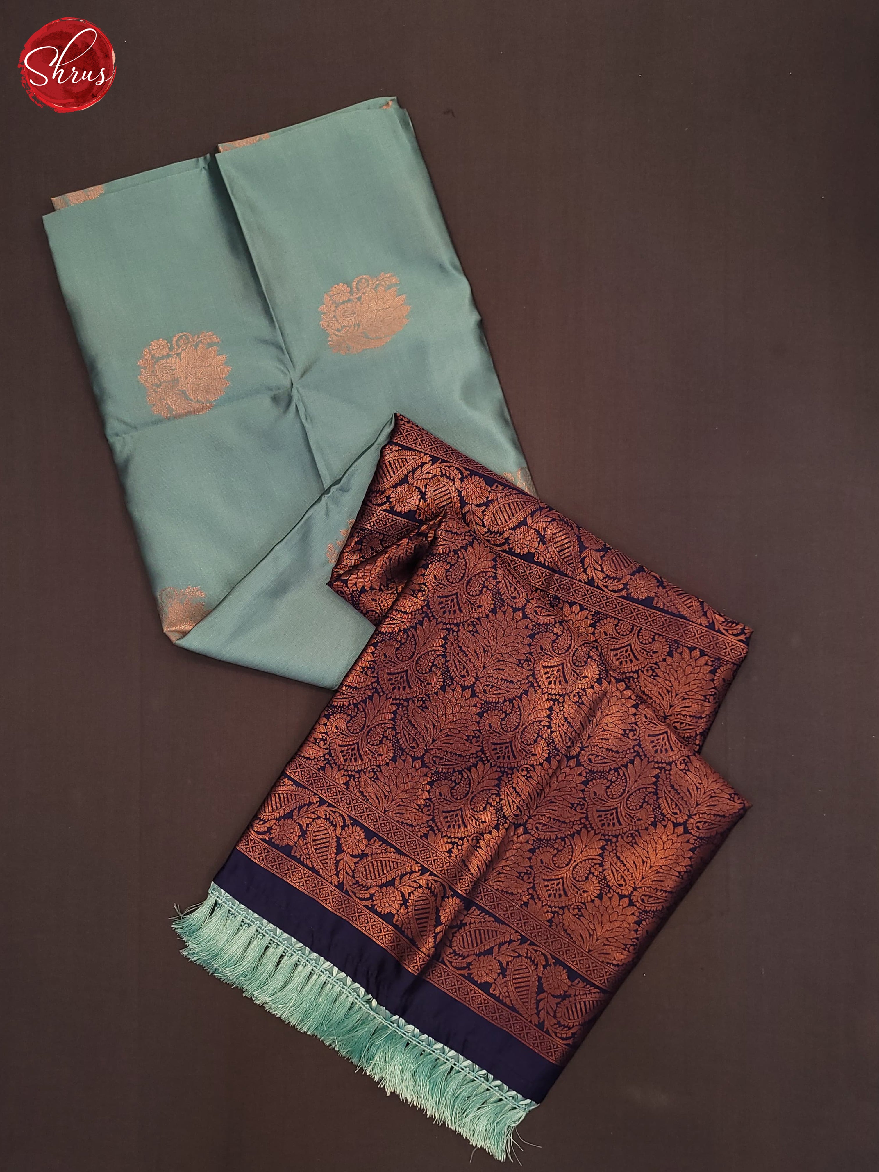 Pastel Blue & Blue - Semi Soft Silk Saree - Shop on ShrusEternity.com