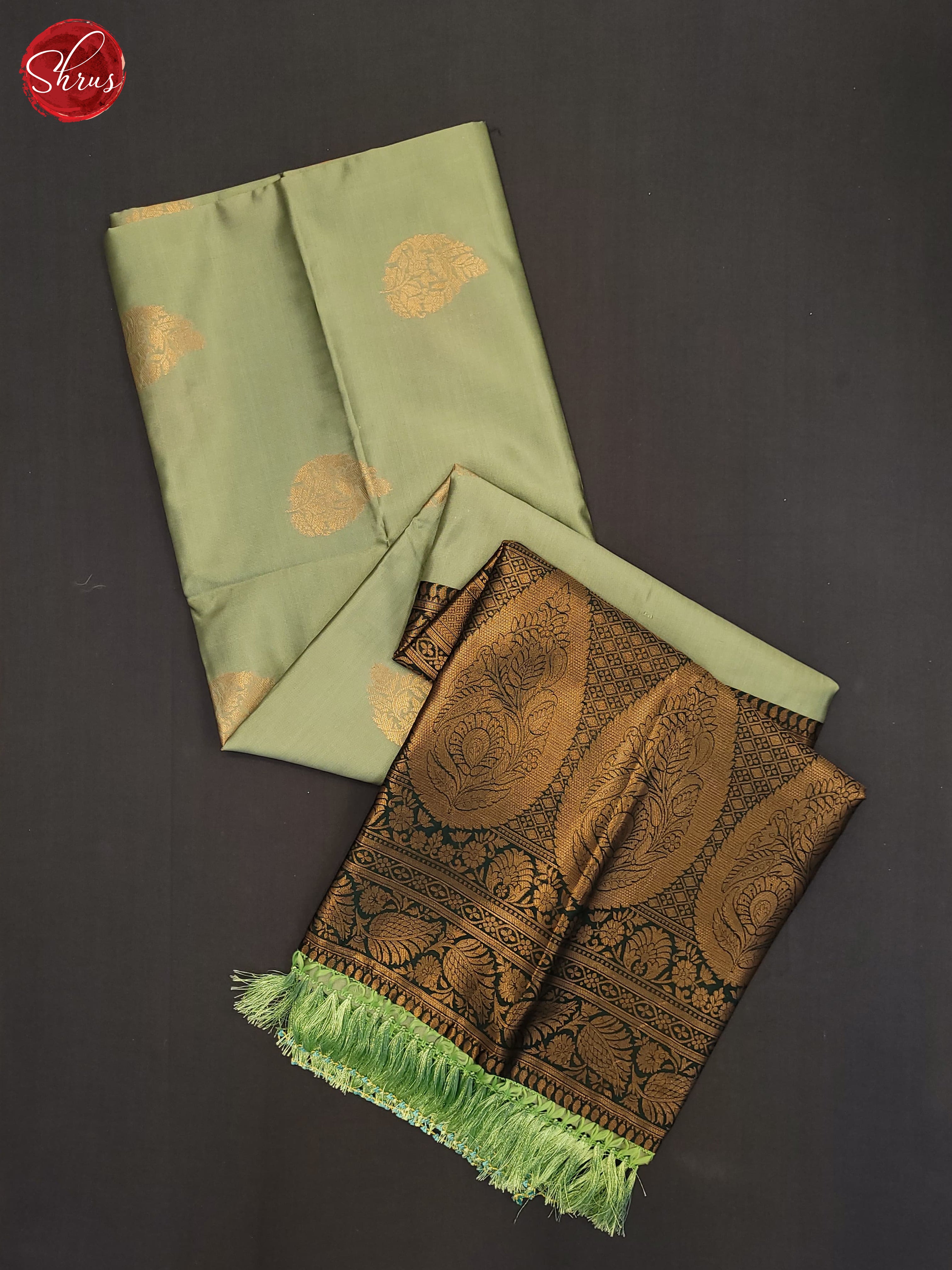 Pista Green & Green- Semi Soft Silk Saree - Shop on ShrusEternity.com