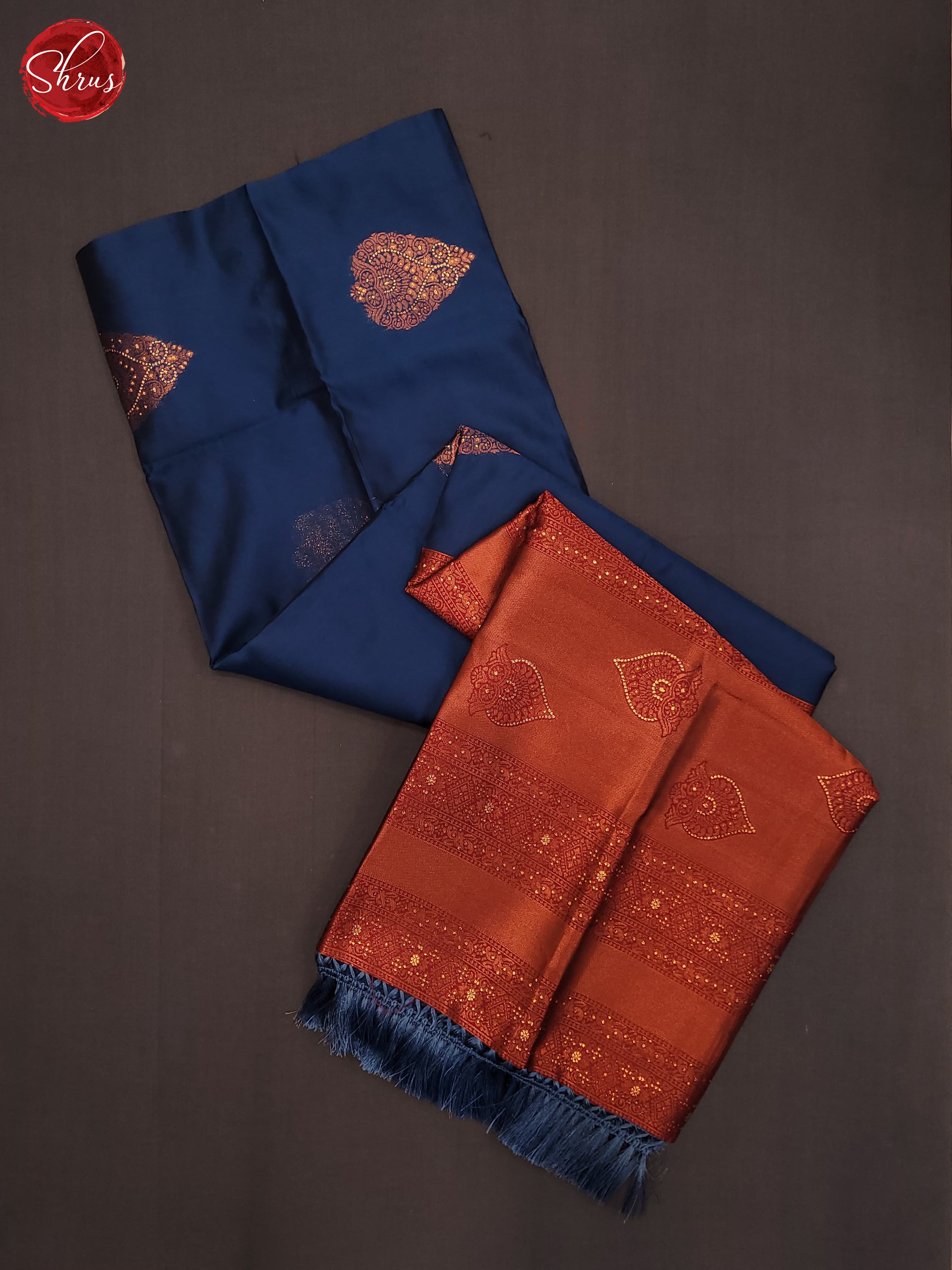Blue & Maroon - Semi Softsilk Saree - Shop on ShrusEternity.com