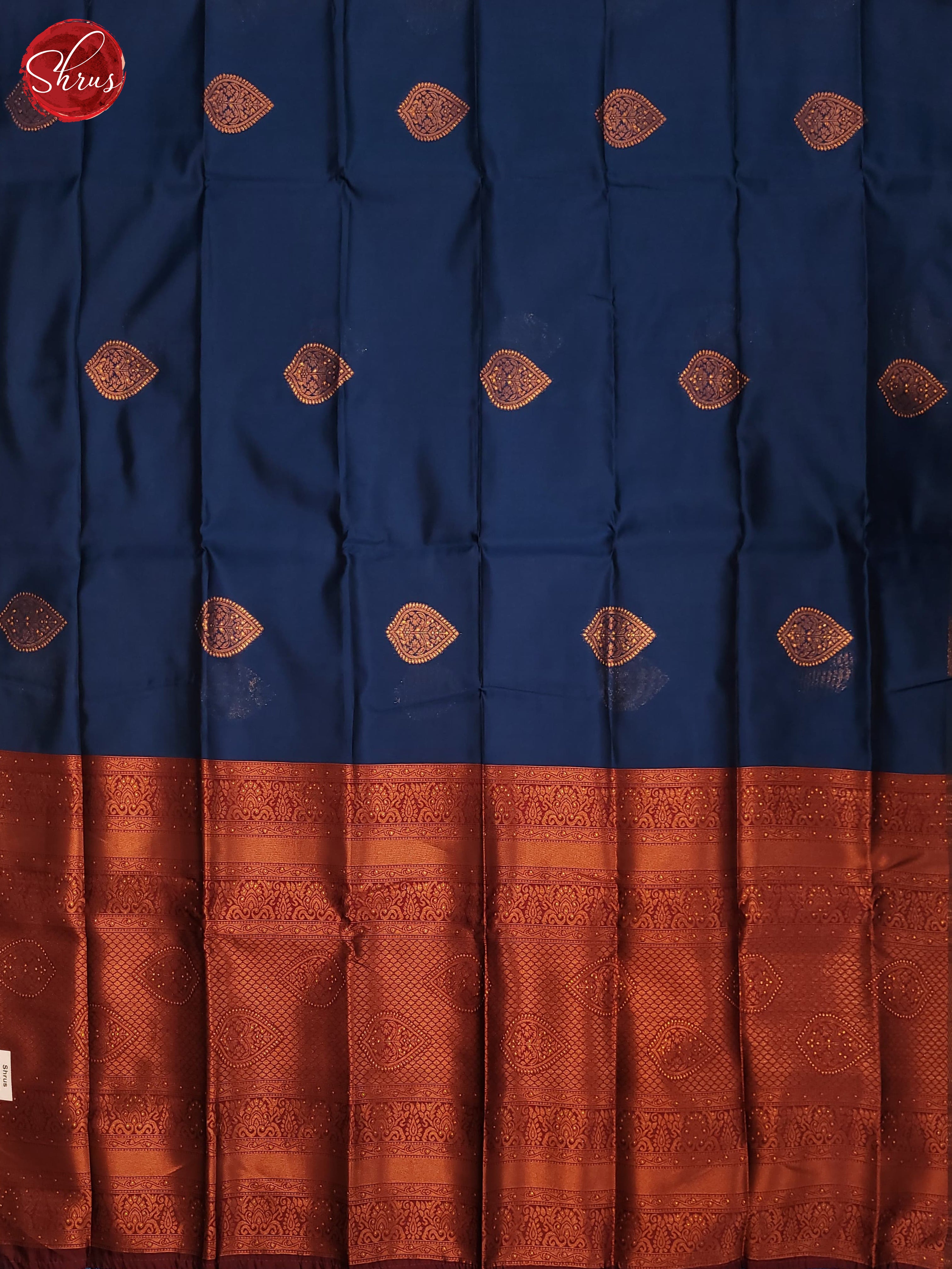 Blue & Brown - Semi Softsilk Saree - Shop on ShrusEternity.com