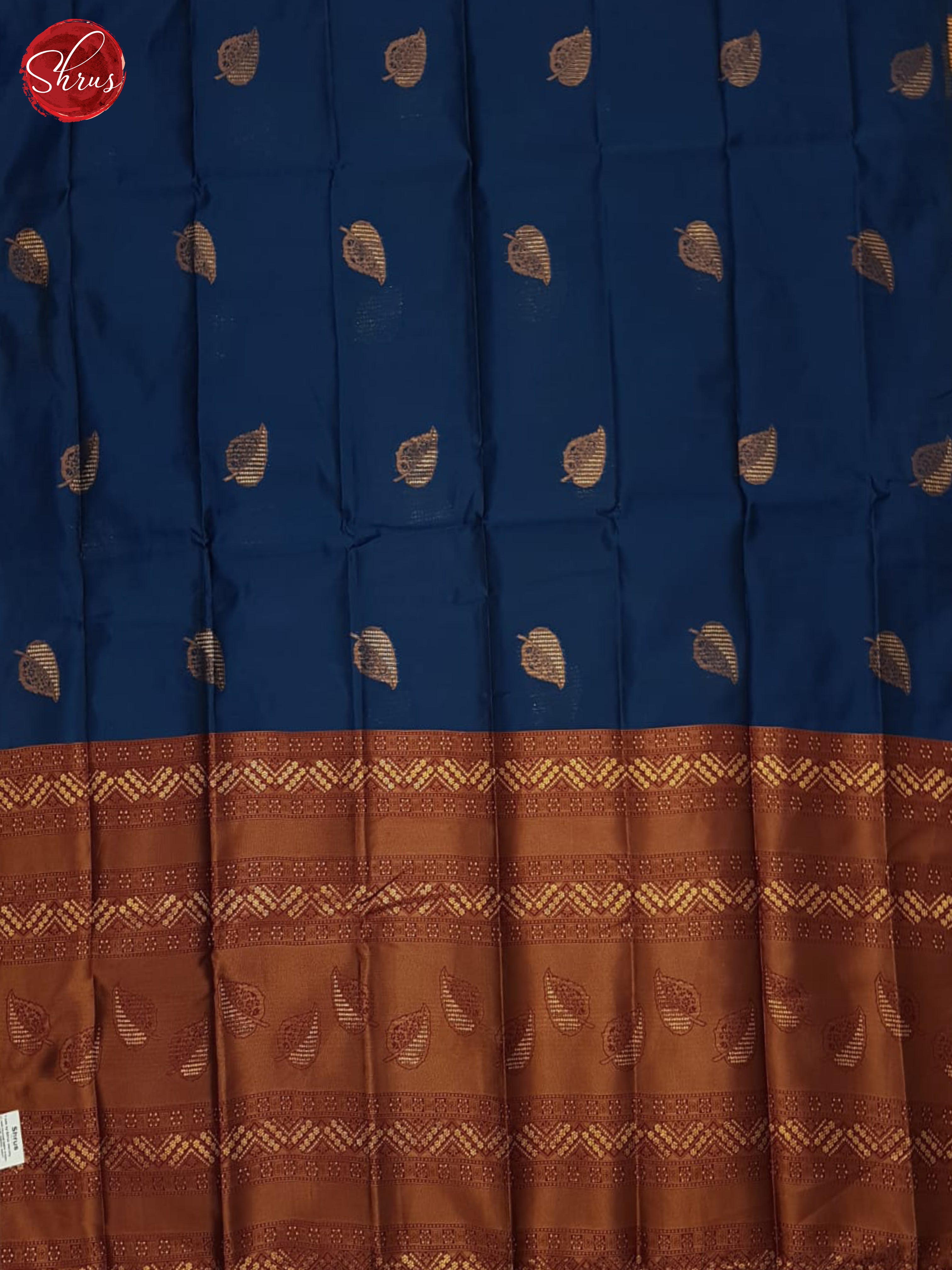 Blue & Arakku Maroon - Semi Soft silk Saree - Shop on ShrusEternity.com