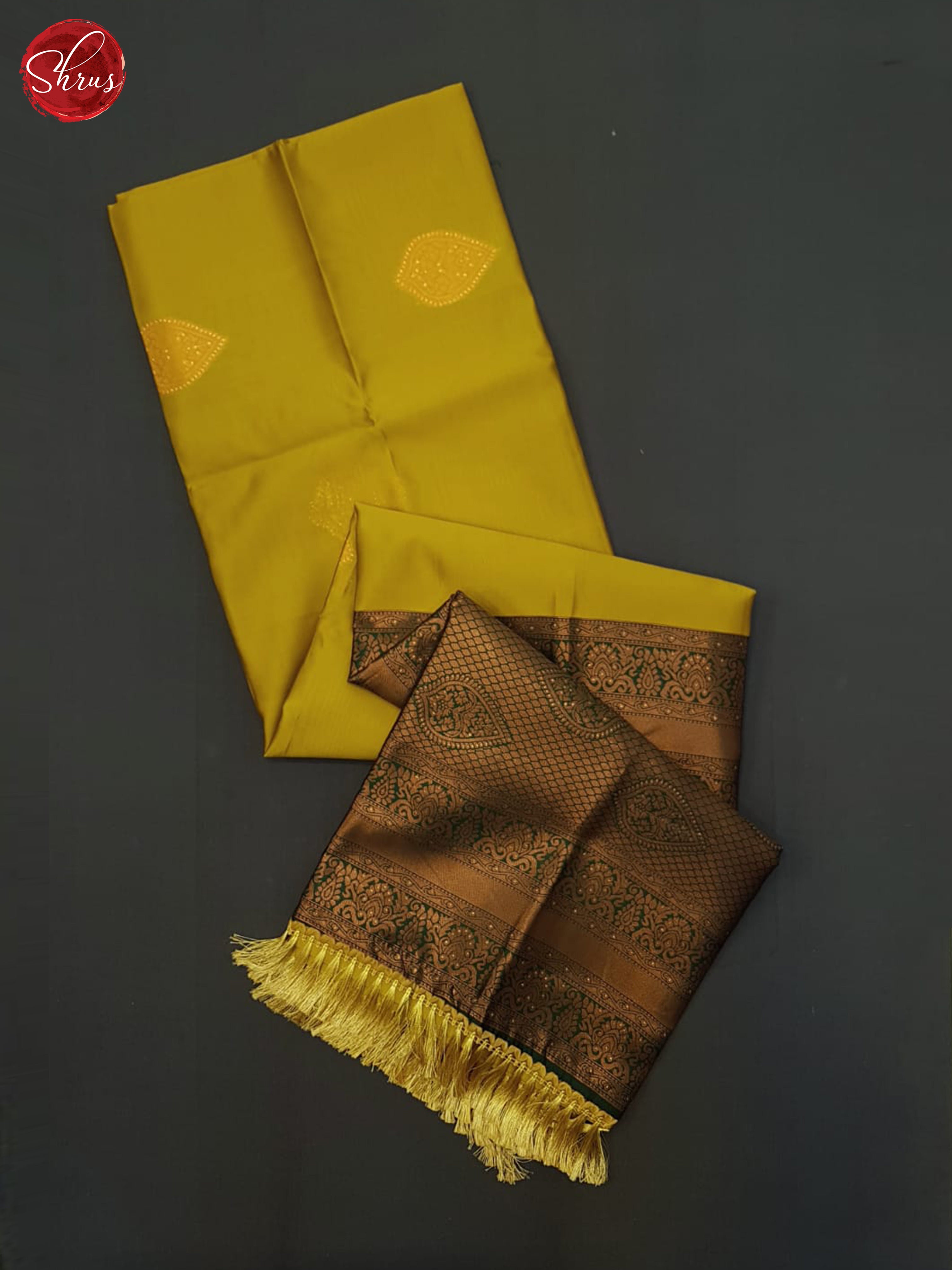Mustard & Green - Semi Soft silk Saree - Shop on ShrusEternity.com