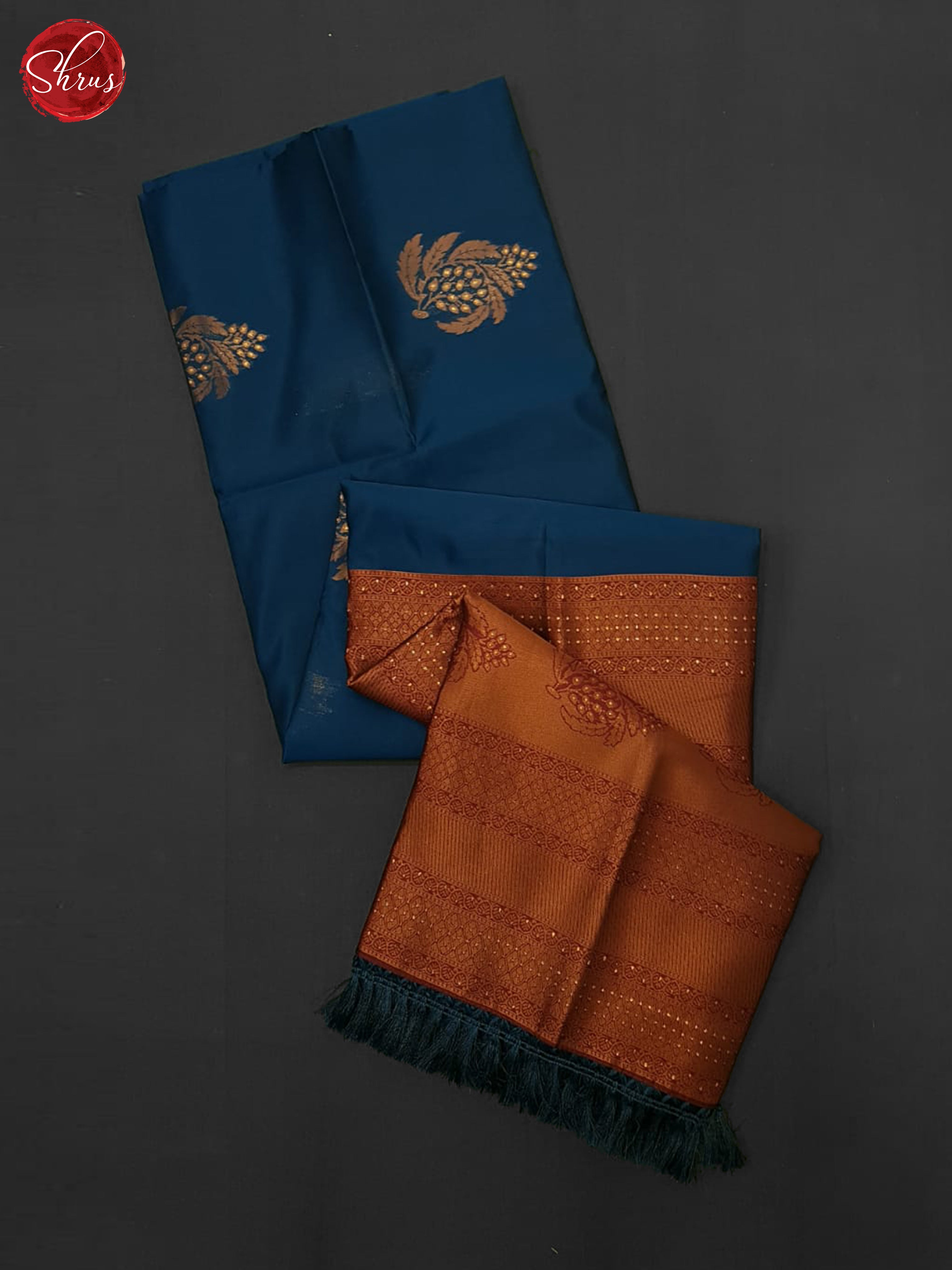 blue and araku maroon - Semi Soft Silk Saree - Shop on ShrusEternity.com