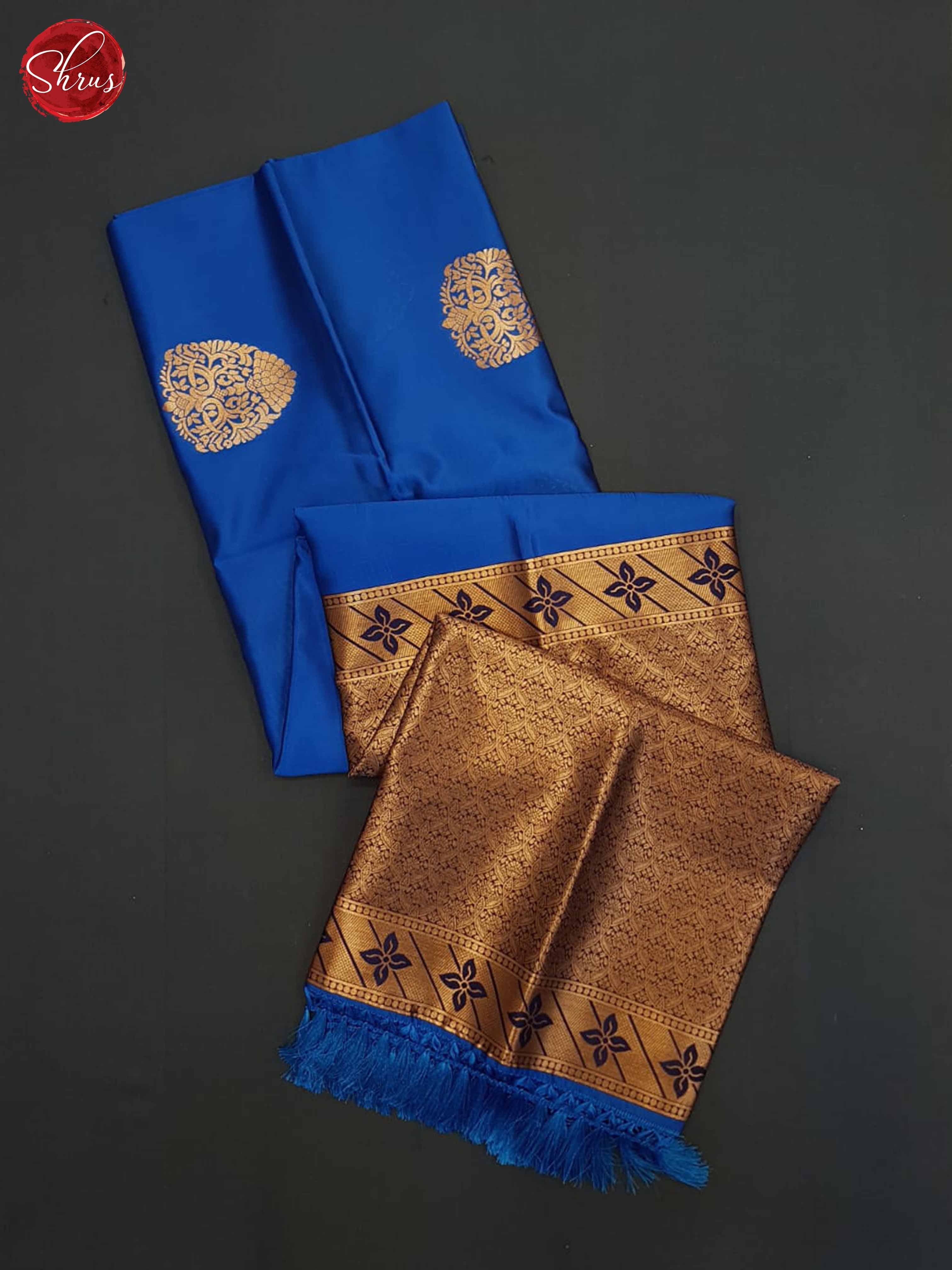 Blue & Dark Blue- Semi Soft Silk Saree - Shop on ShrusEternity.com