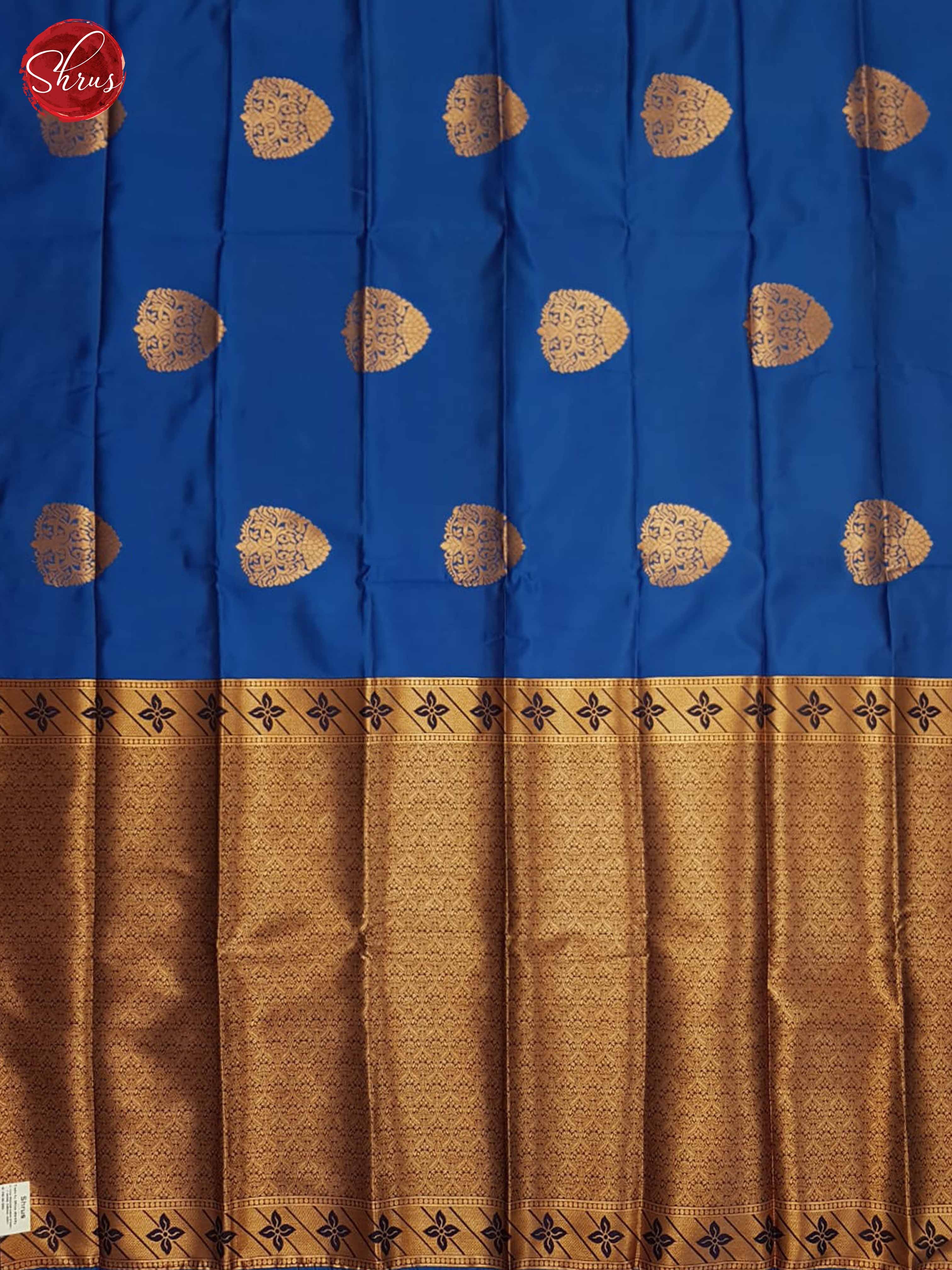 Blue & Dark Blue- Semi Soft Silk Saree - Shop on ShrusEternity.com