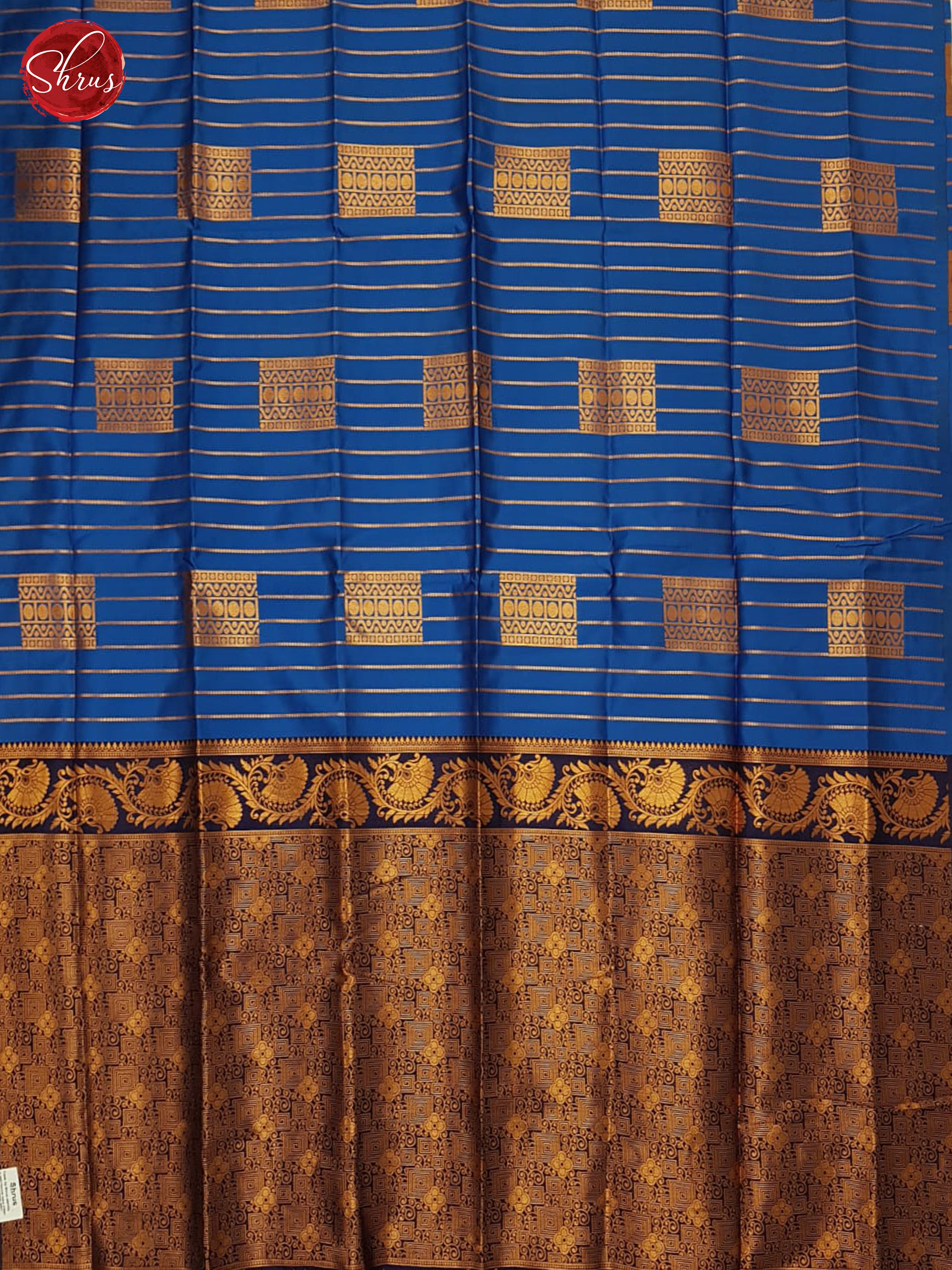 blue & Navy Blue- Semi soft Silk Saree - Shop on ShrusEternity.com