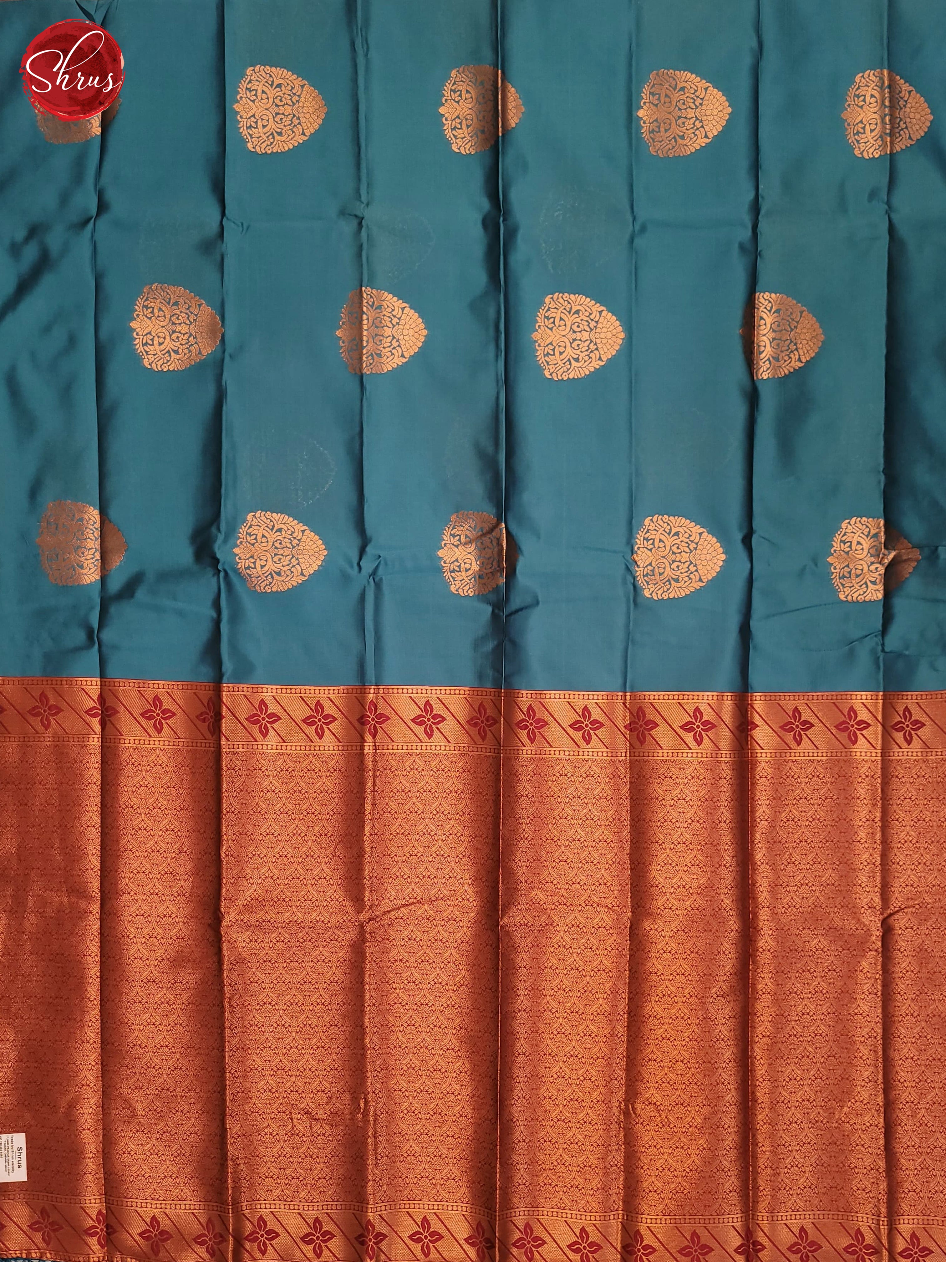 Pastel Blue & Maroon - Semi Soft Silk Saree - Shop on ShrusEternity.com