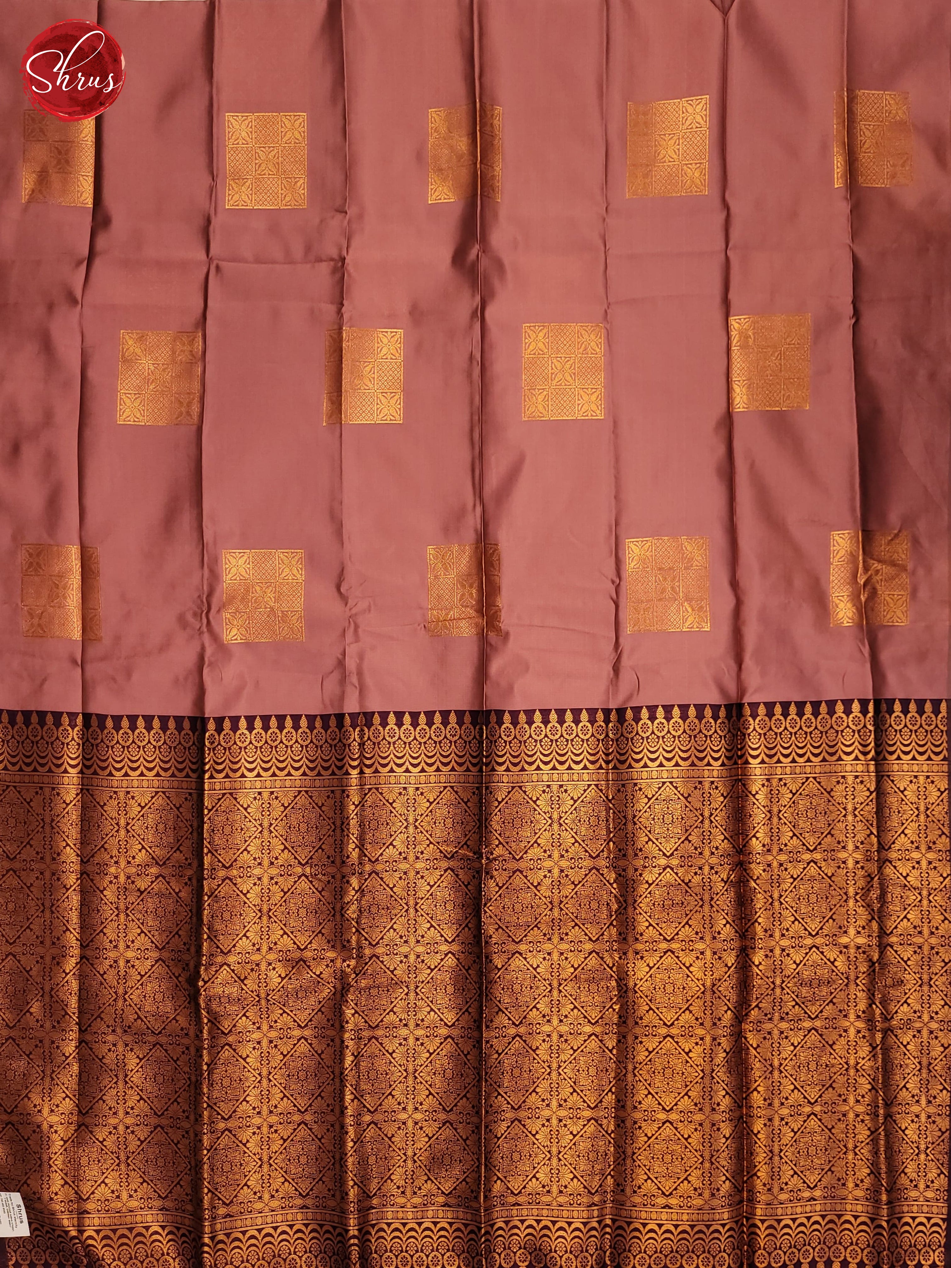 Dusty pink & Wine- Semi Soft Silk Saree - Shop on ShrusEternity.com