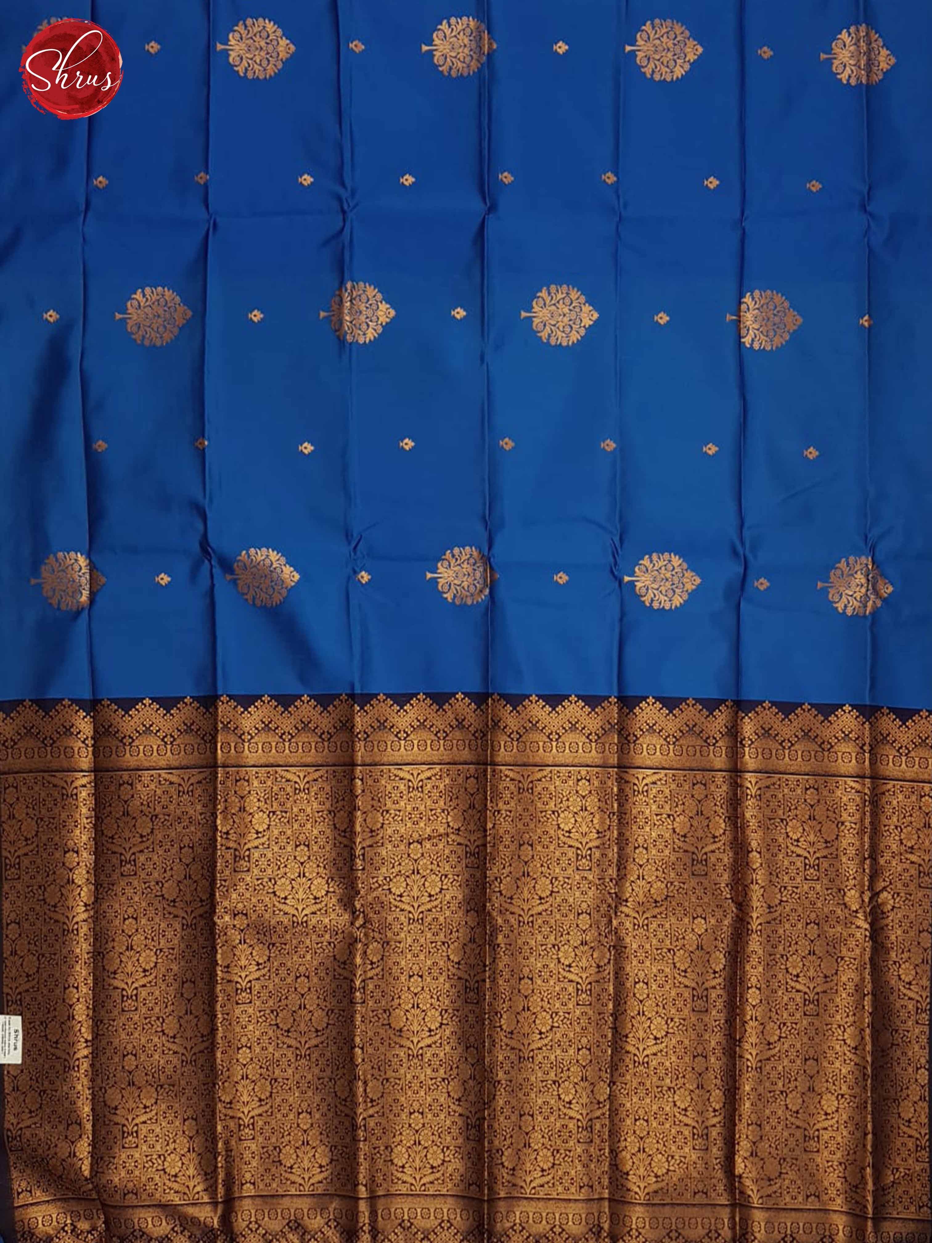 Blue & Dark Blue - Semi Soft Silk Saree - Shop on ShrusEternity.com