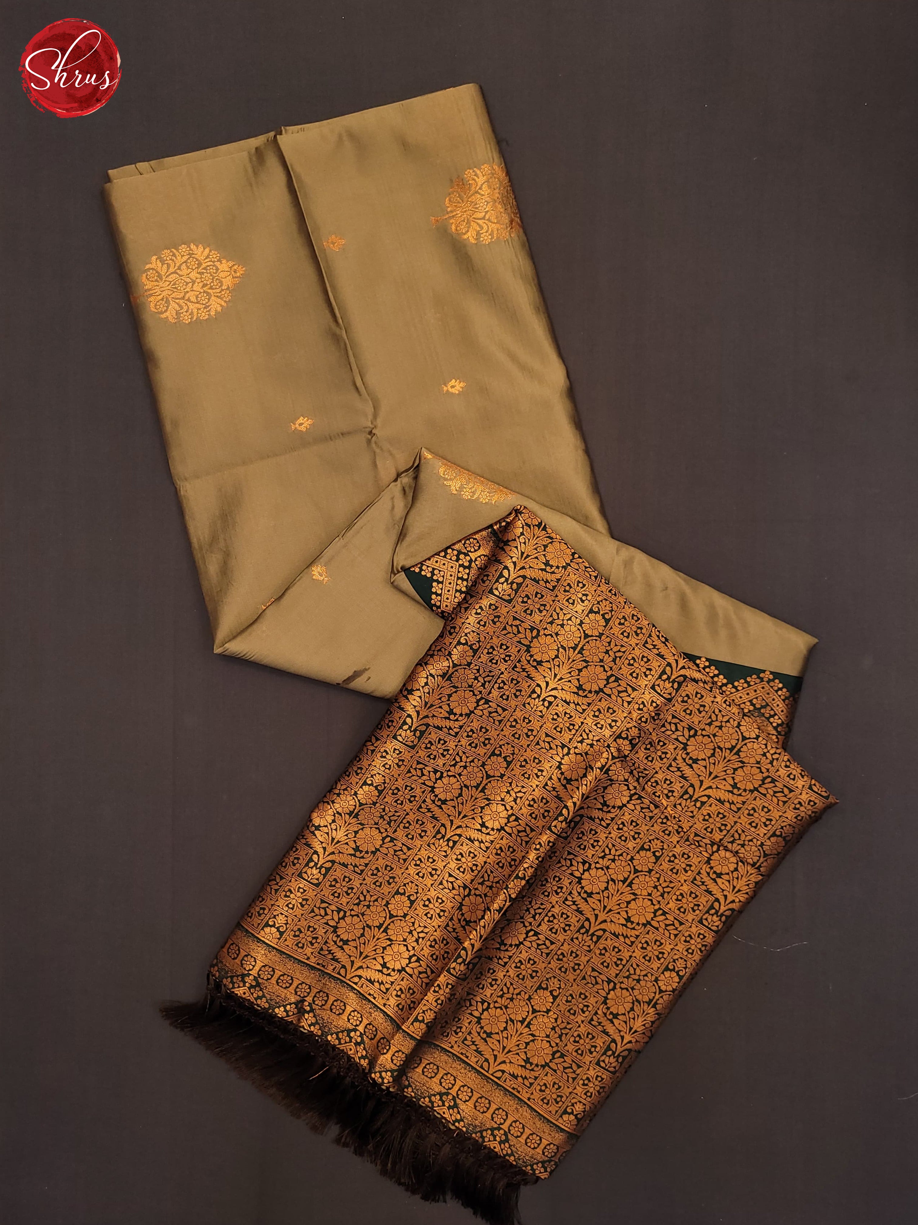 Grey and Green - Semi Soft Silk Saree - Shop on ShrusEternity.com