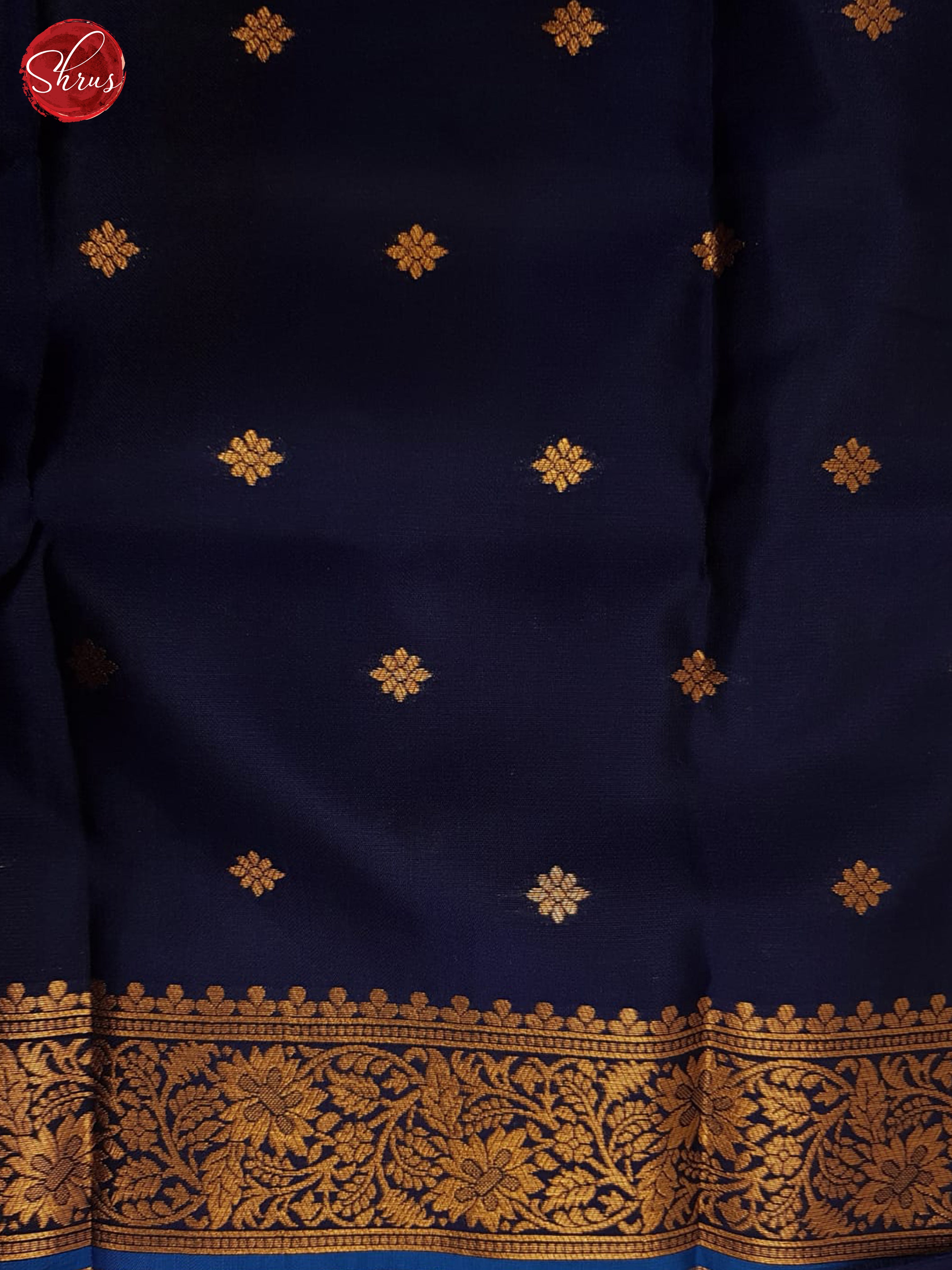 Blue & Navy Blue - Semi Softsilk Saree - Shop on ShrusEternity.com
