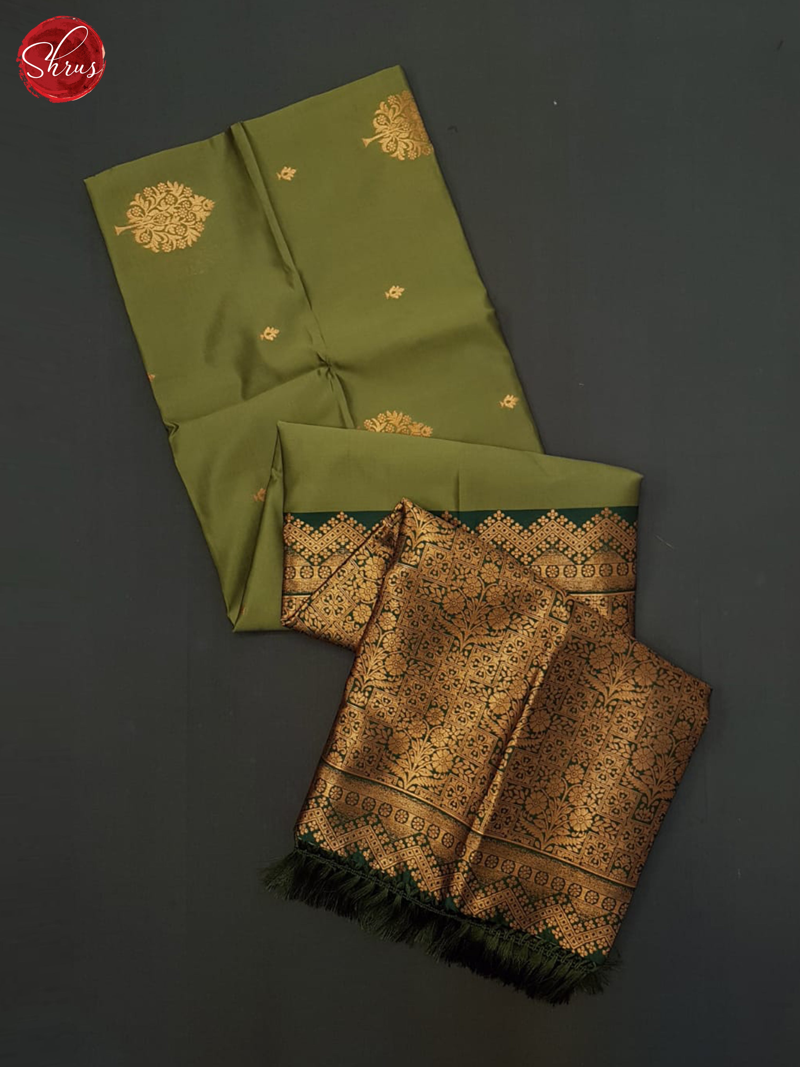 Green & Dark Green- Semi Soft silk Saree - Shop on ShrusEternity.com
