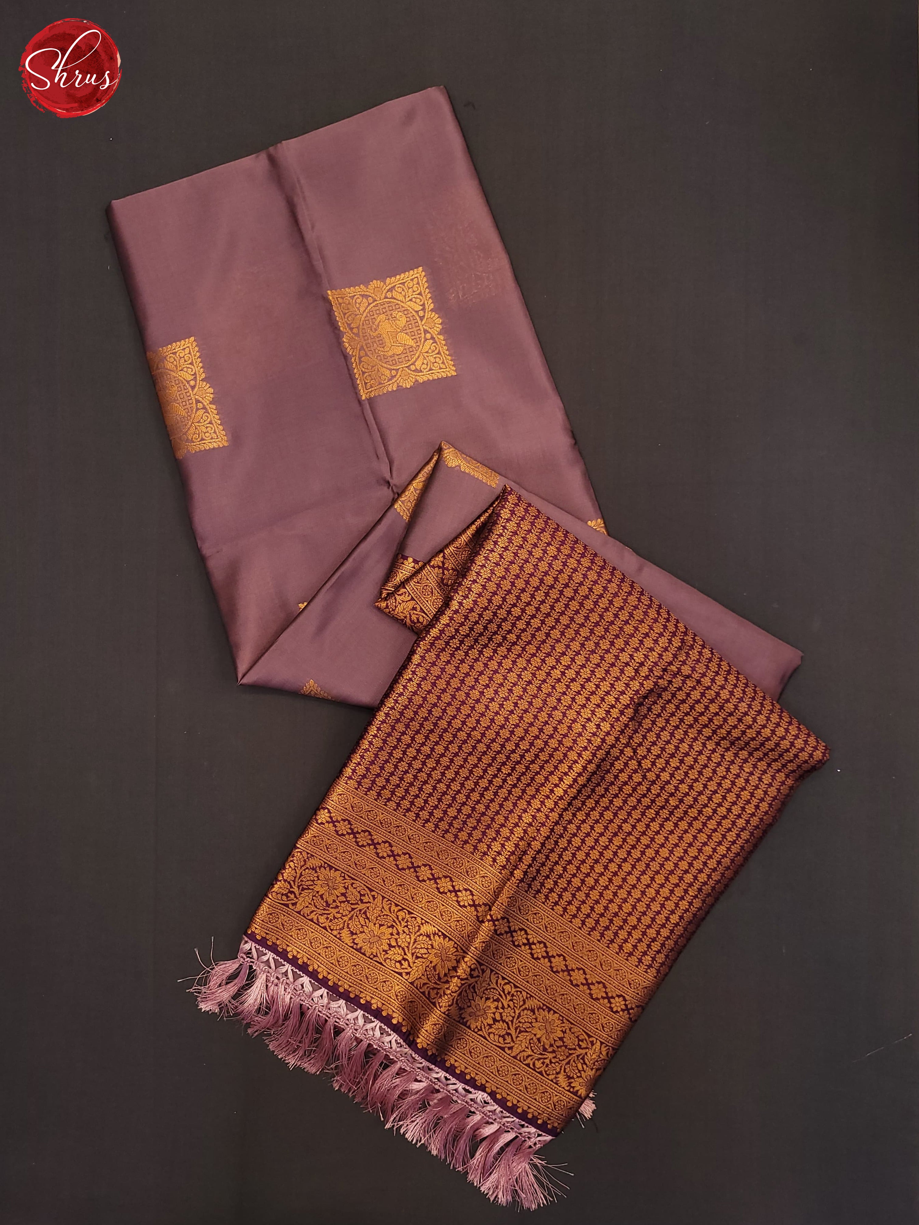 Onion pink & Wine - Semi Soft Silk Saree - Shop on ShrusEternity.com