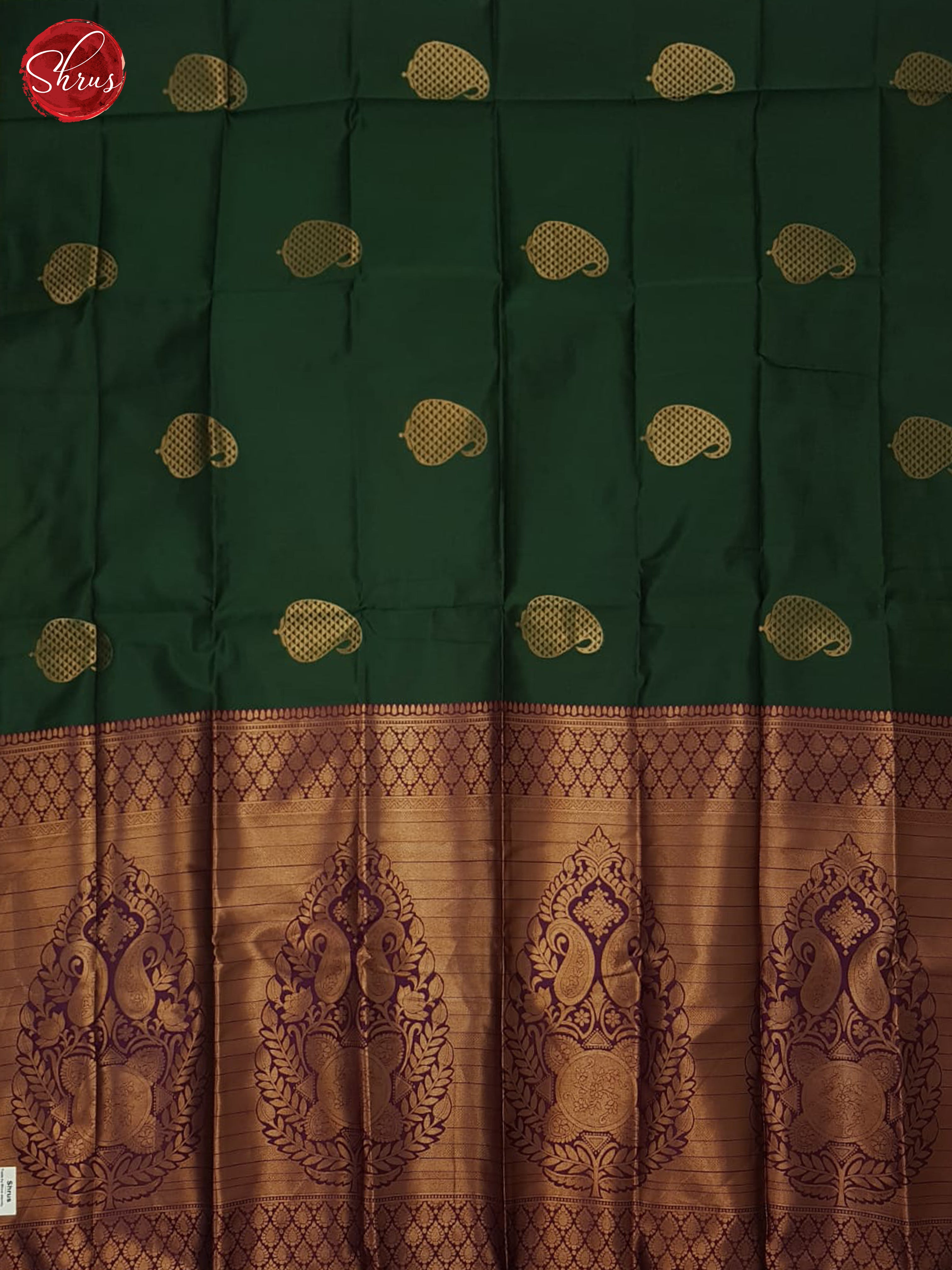 green and wine - Semi Soft Silk Saree - Shop on ShrusEternity.com