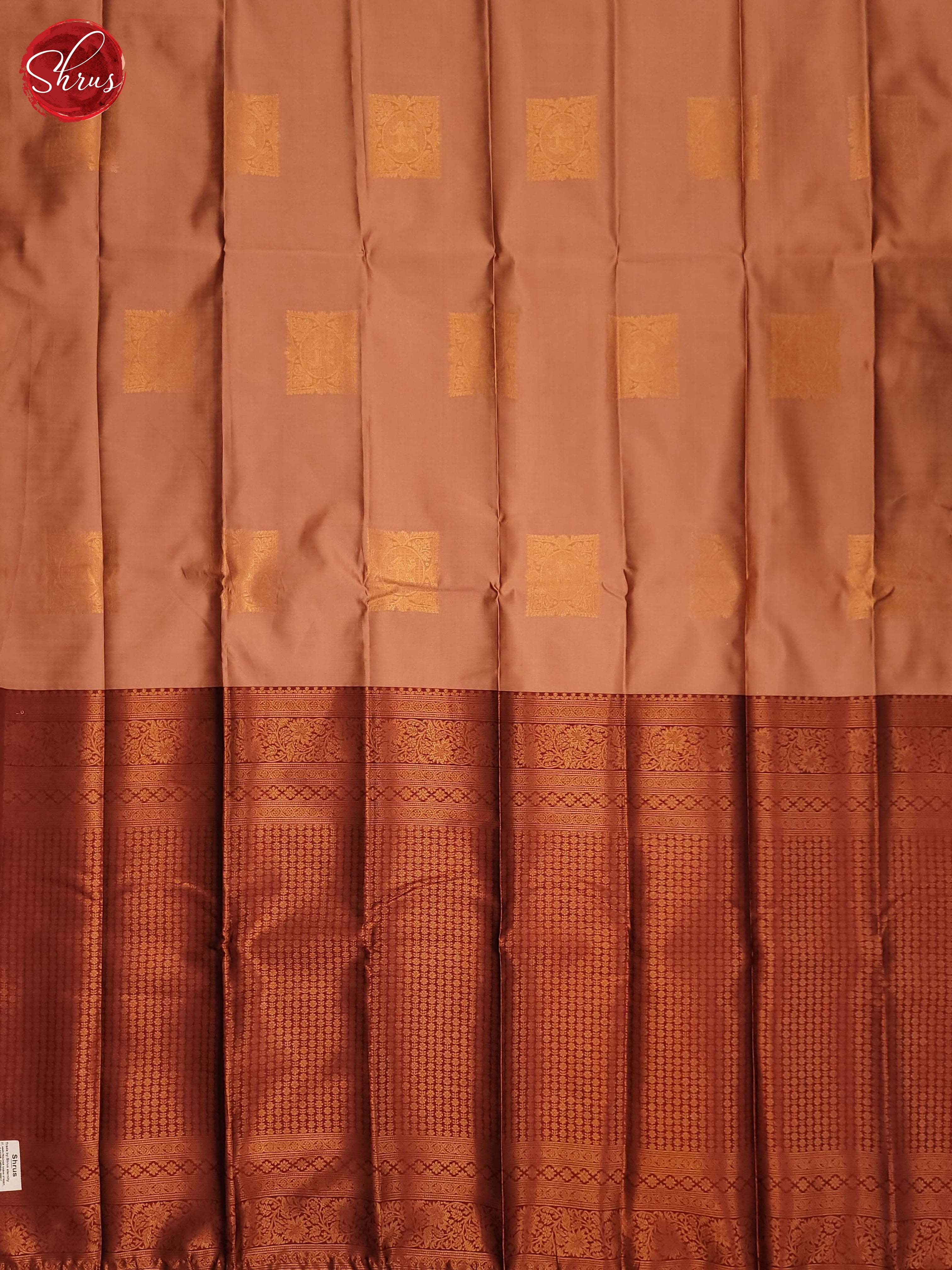 Peach & Maroon - Semi Soft Silk Saree - Shop on ShrusEternity.com