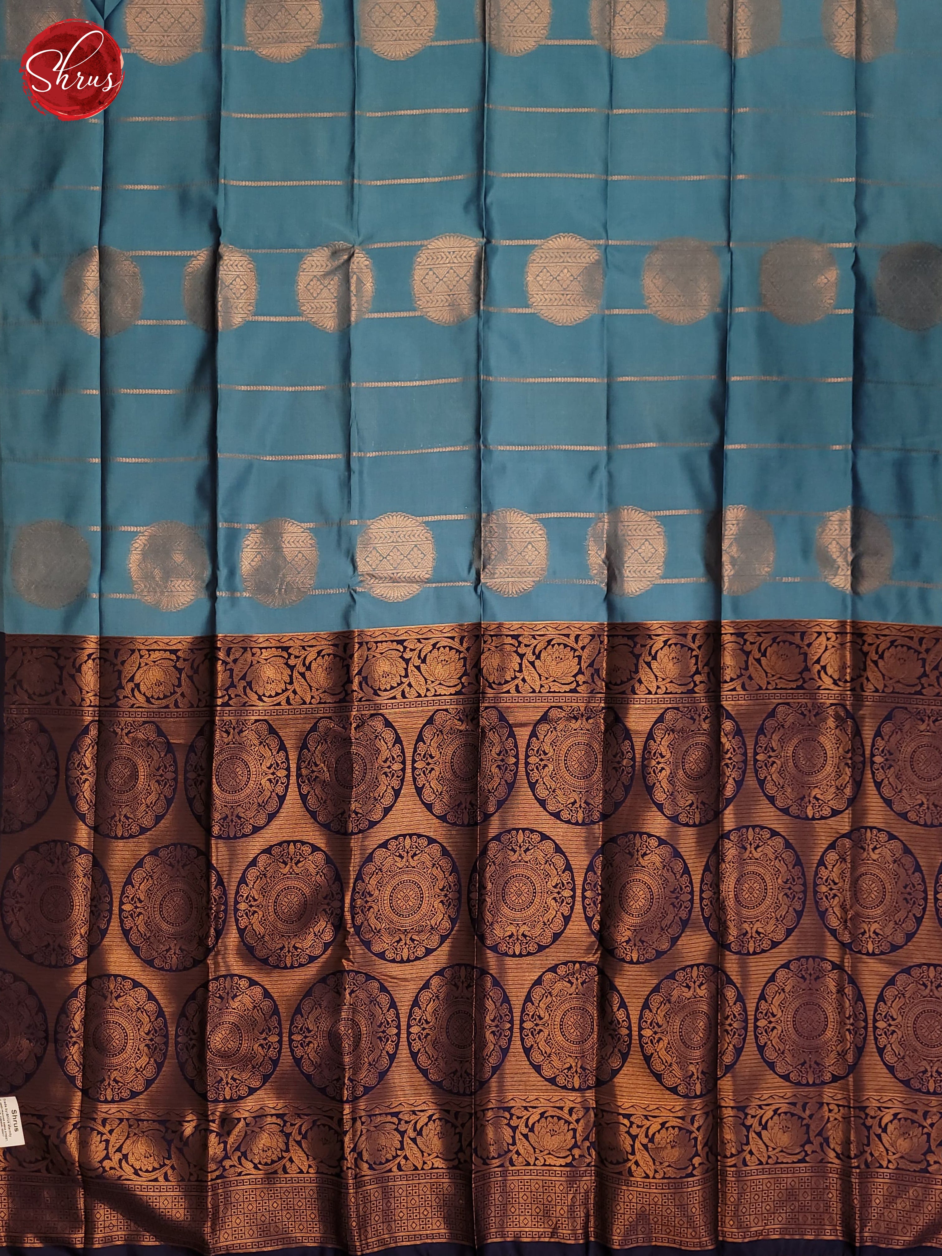 Light Blue & Blue - Semi Softsilk Saree - Shop on ShrusEternity.com