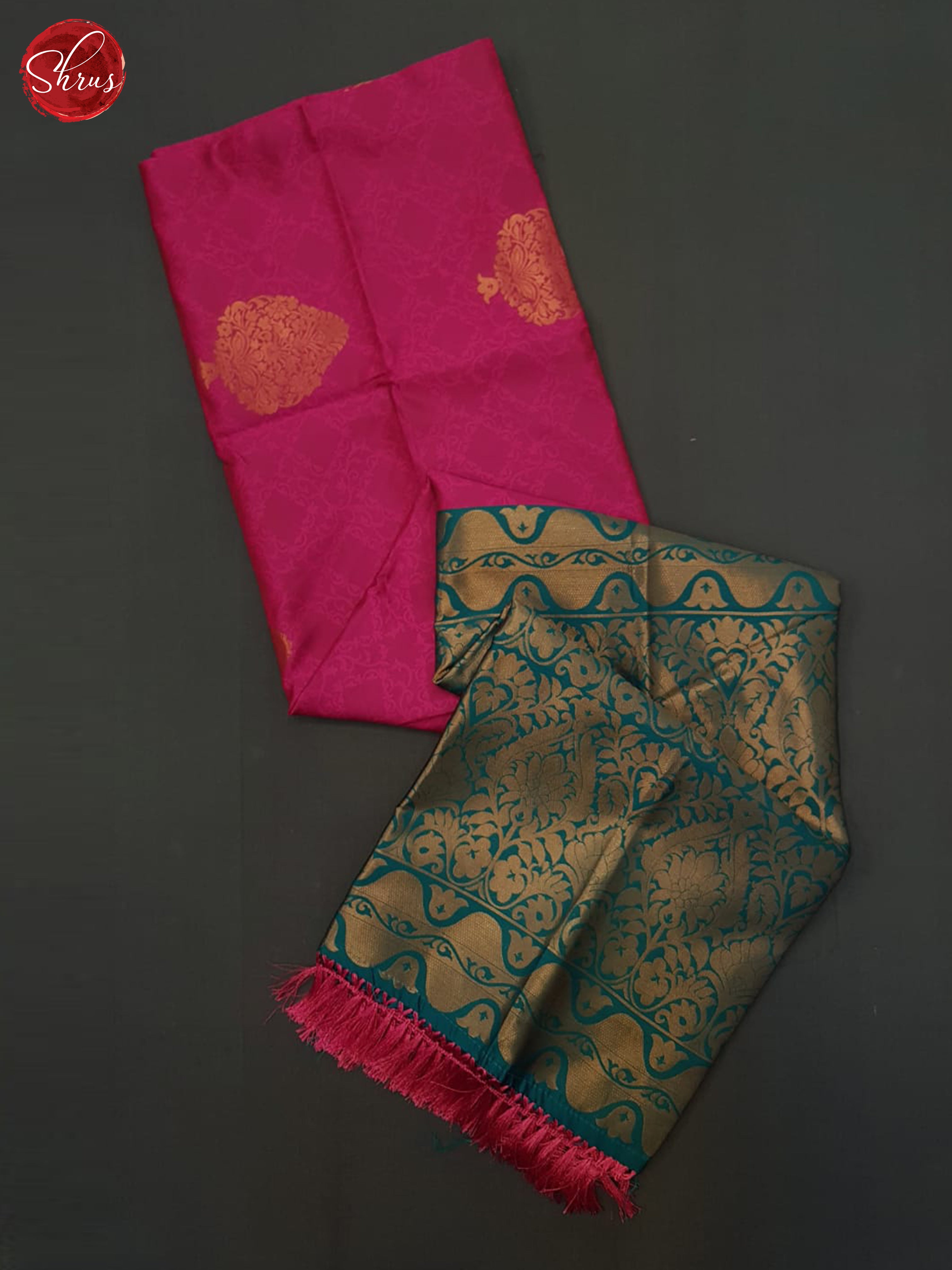 Pink & Green - Semi Softsilk Saree - Shop on ShrusEternity.com