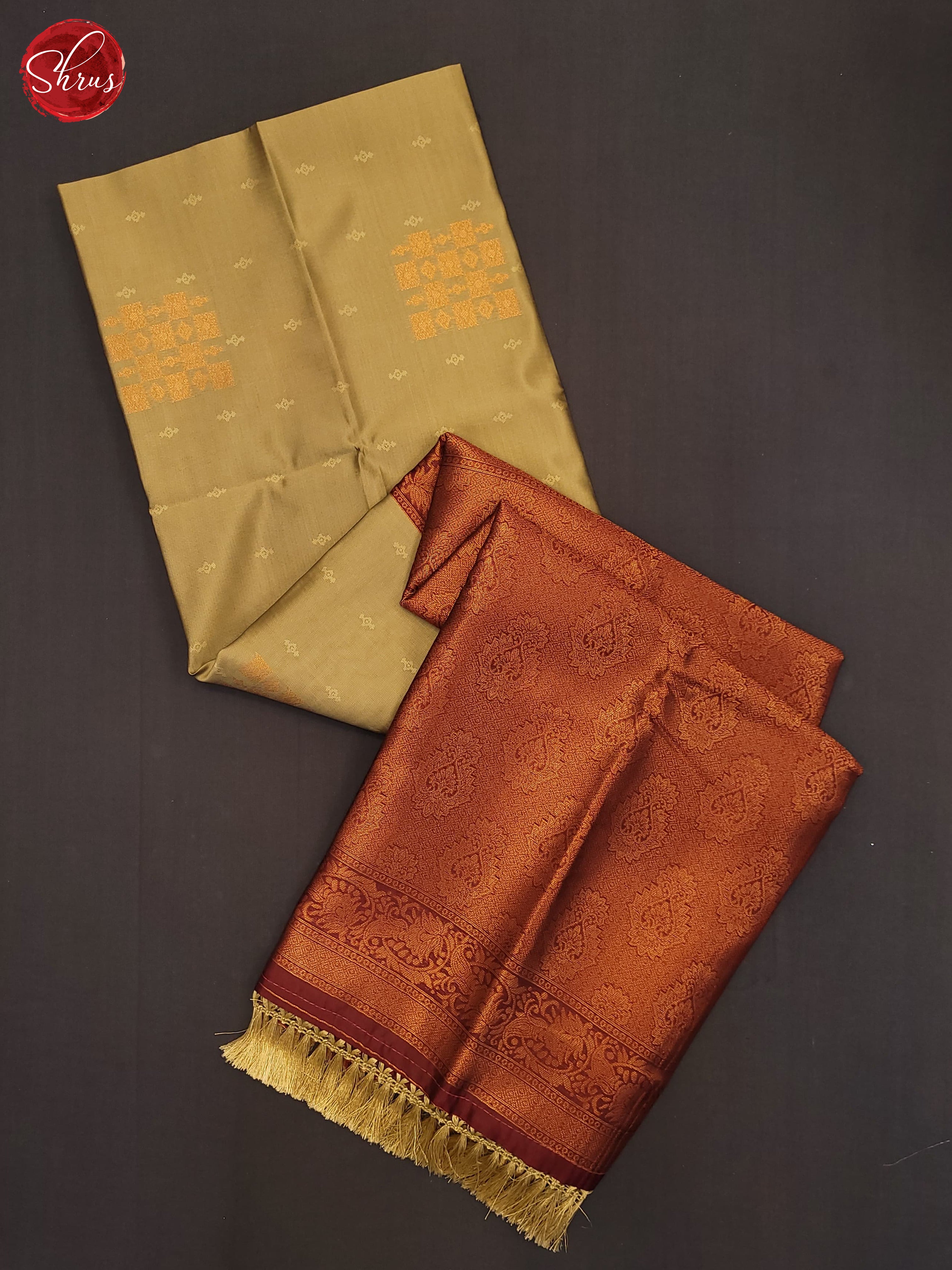 Grey & maroon - Semi Soft Silk Saree - Shop on ShrusEternity.com