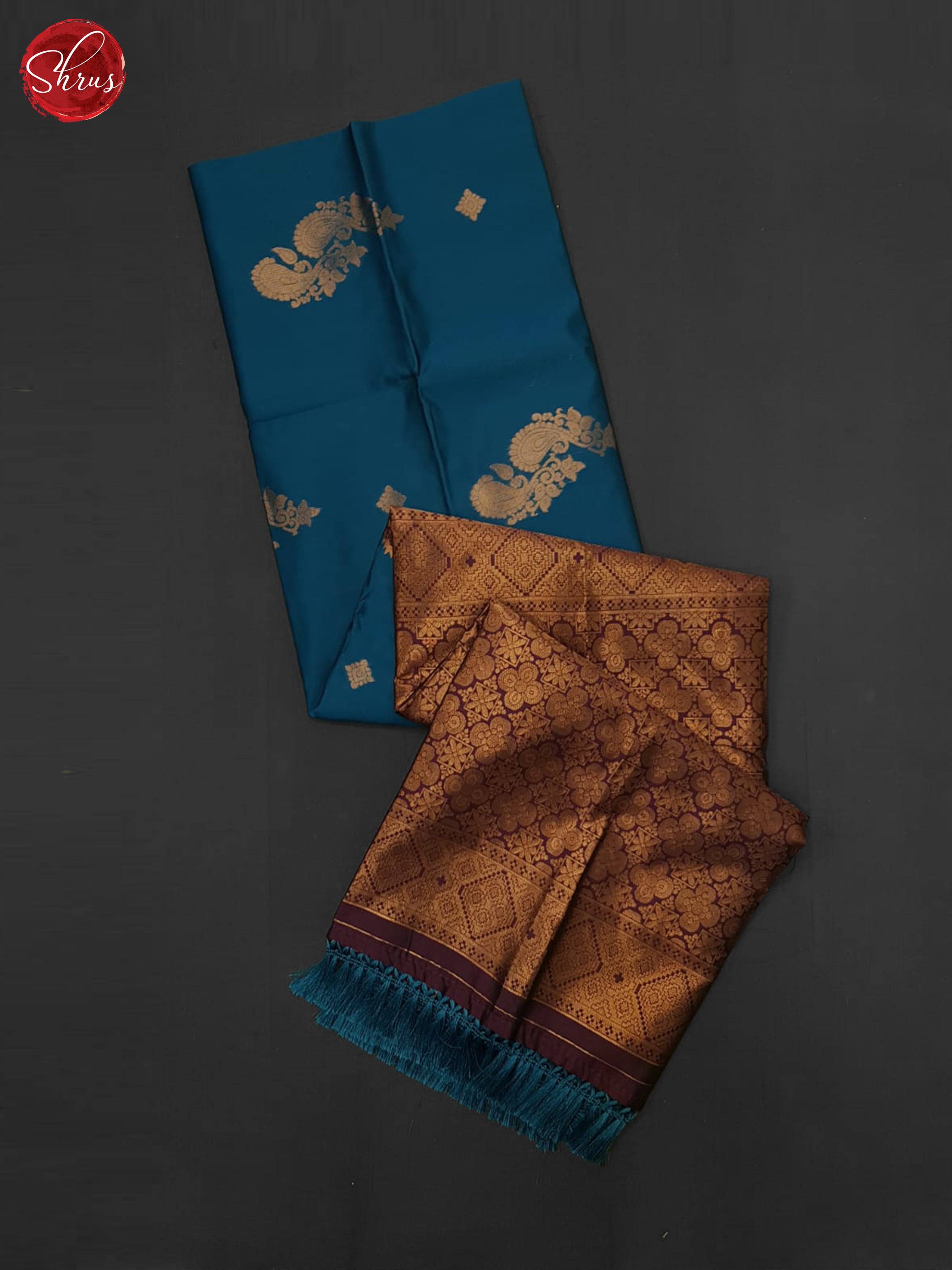 blue and wine - Semi Soft Silk Saree - Shop on ShrusEternity.com