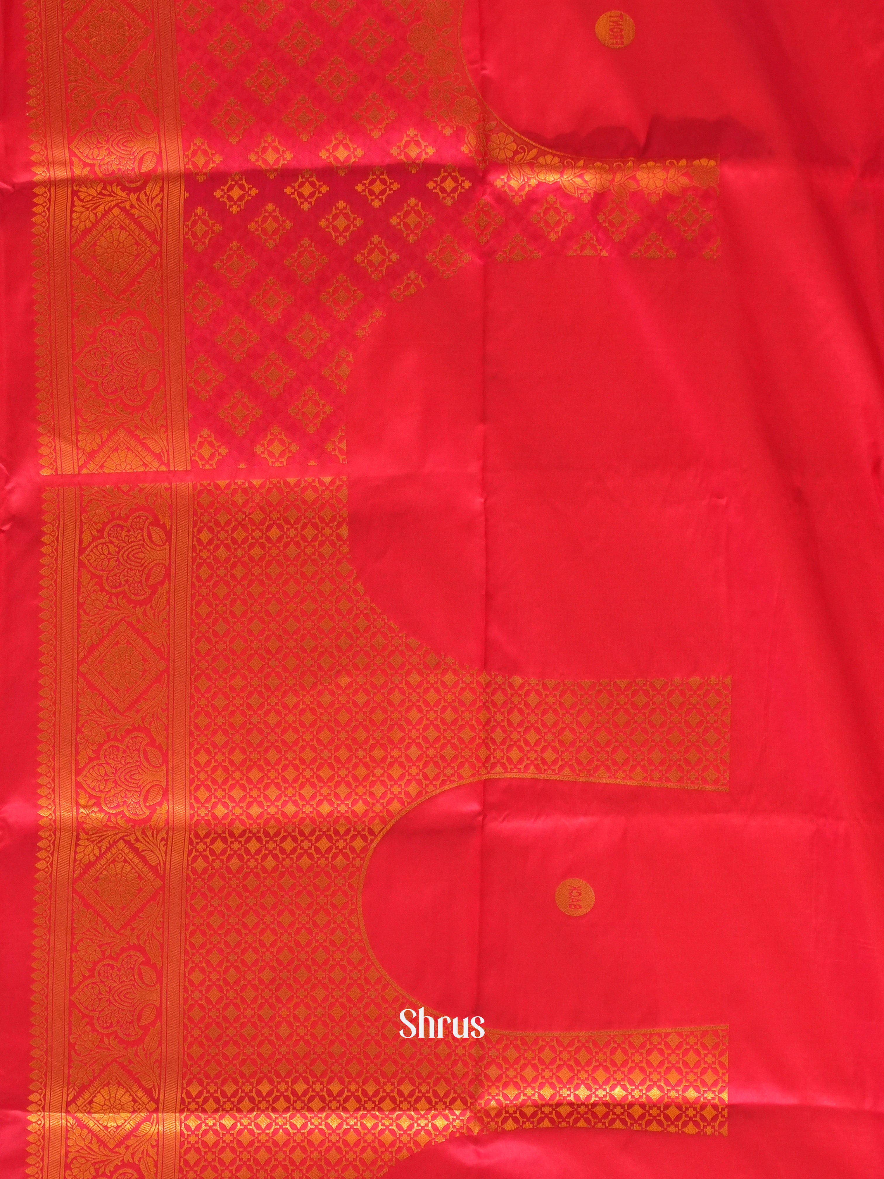Pink(Single tone)- semi kanchipuram saree - Shop on ShrusEternity.com