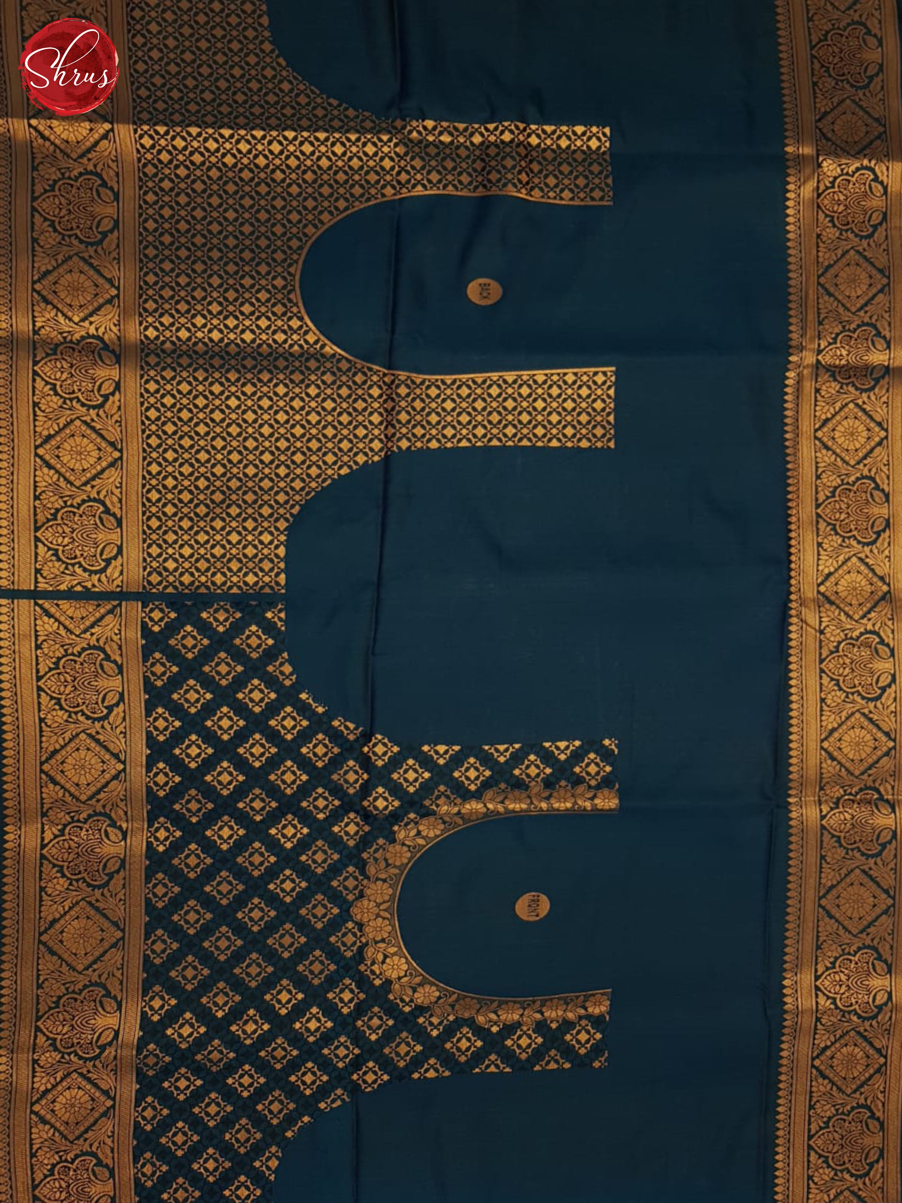 Blue(single tone)-Semi kanchipuram Saree - Shop on ShrusEternity.com
