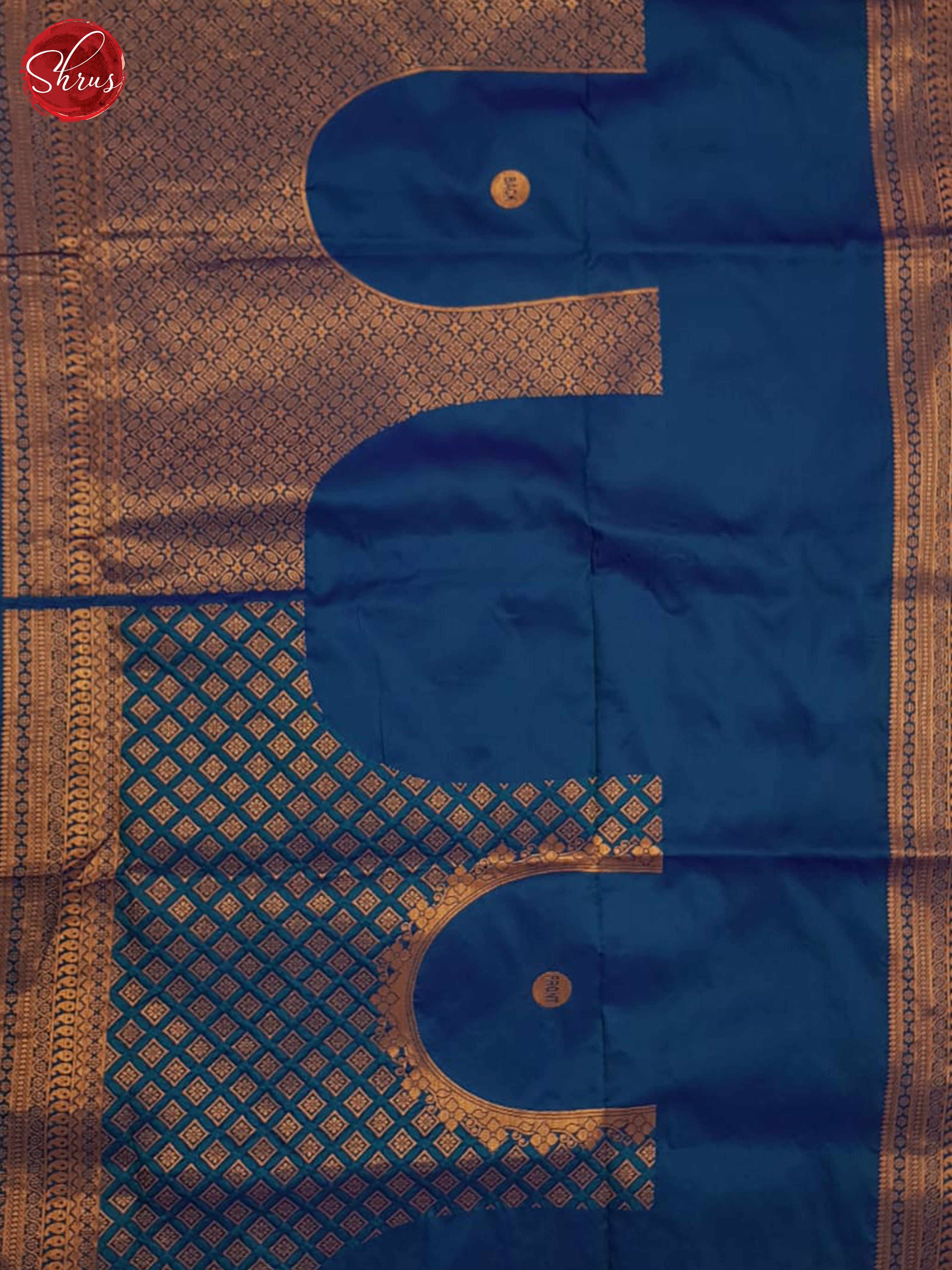 Blue(Single Tone)- Semi Kanchipuram Saree - Shop on ShrusEternity.com