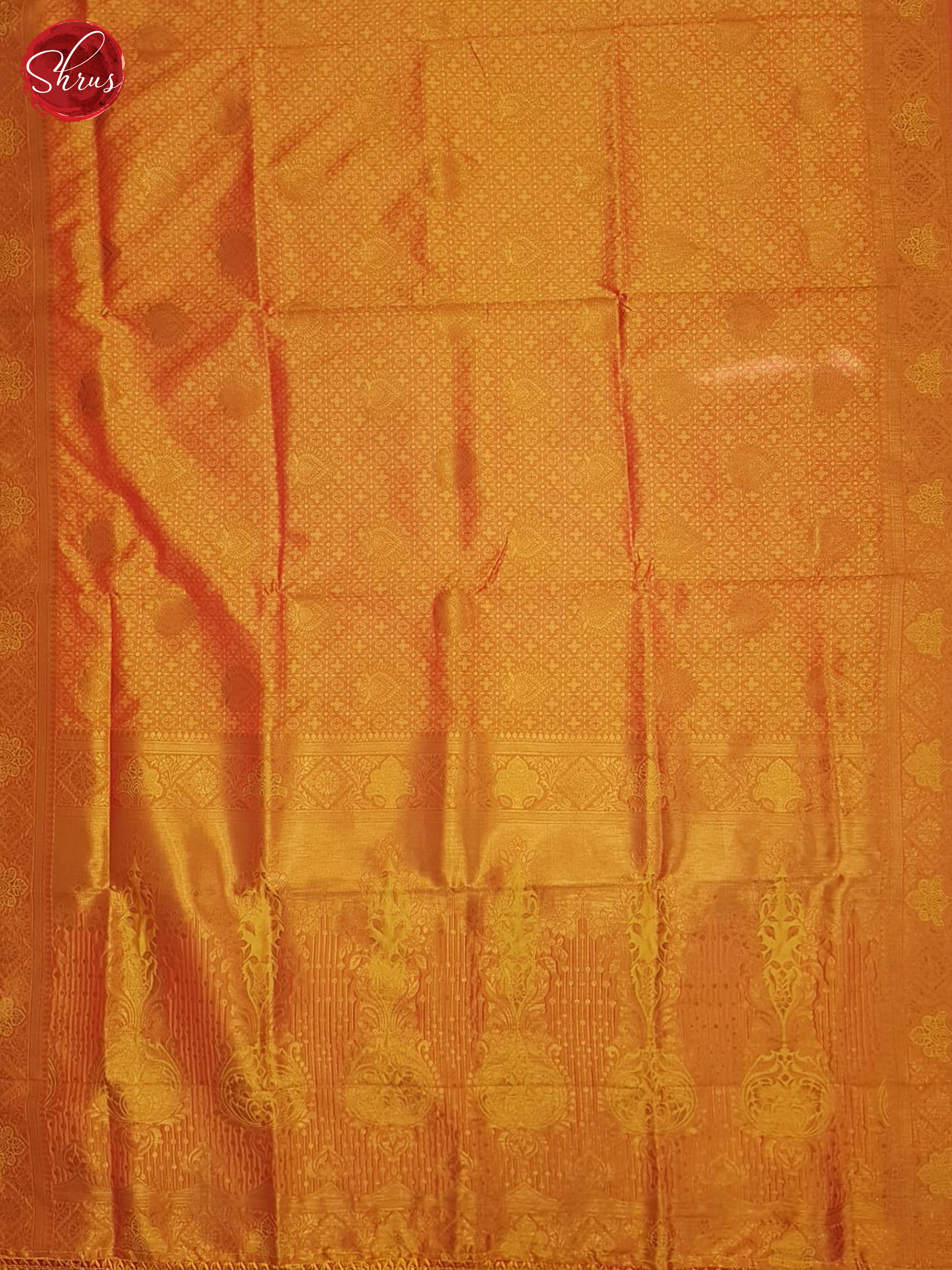 Orange(single tone)-Semi kanchipuram saree - Shop on ShrusEternity.com