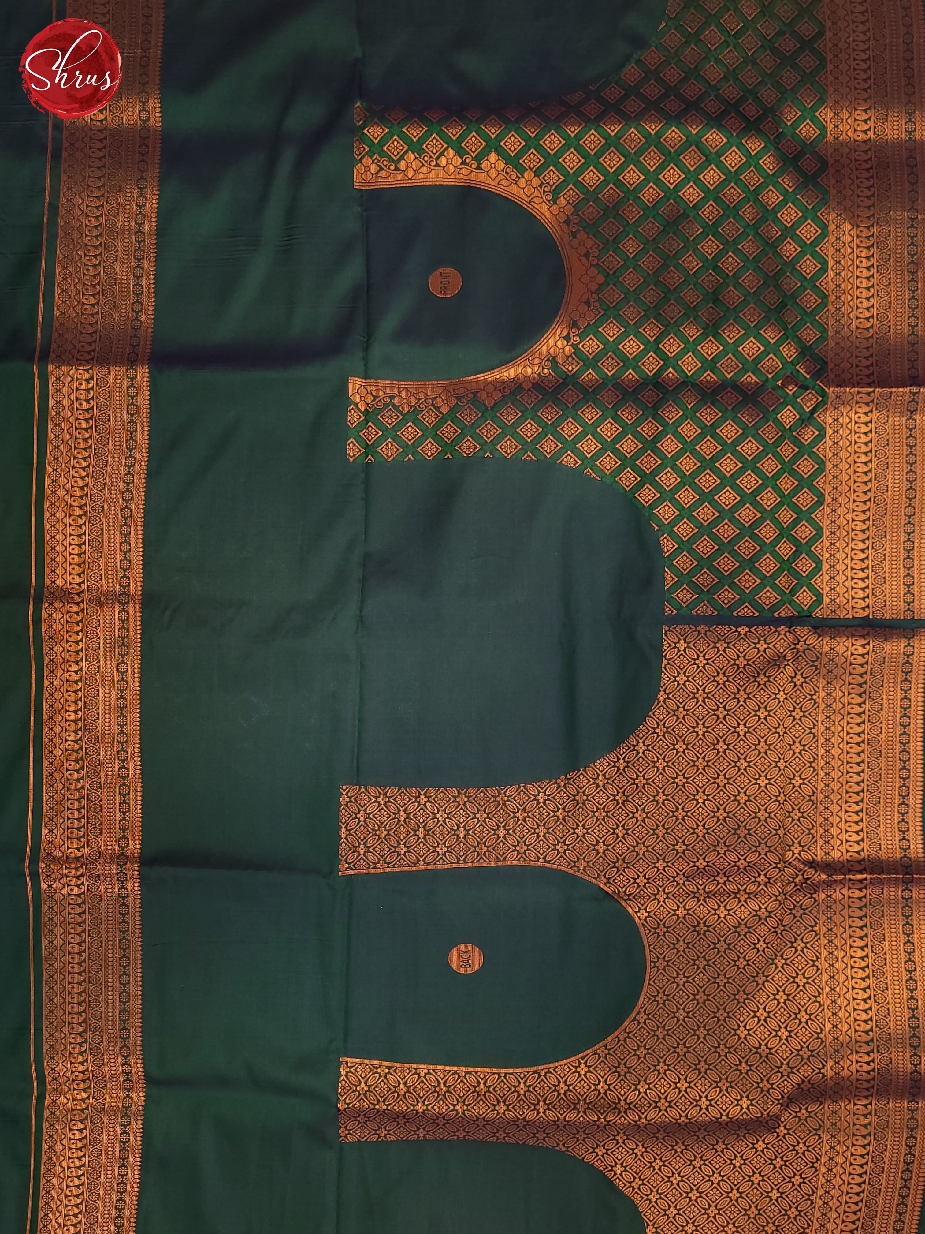 Green (Single Tone) - Semi Kanchipuram Saree - Shop on ShrusEternity.com