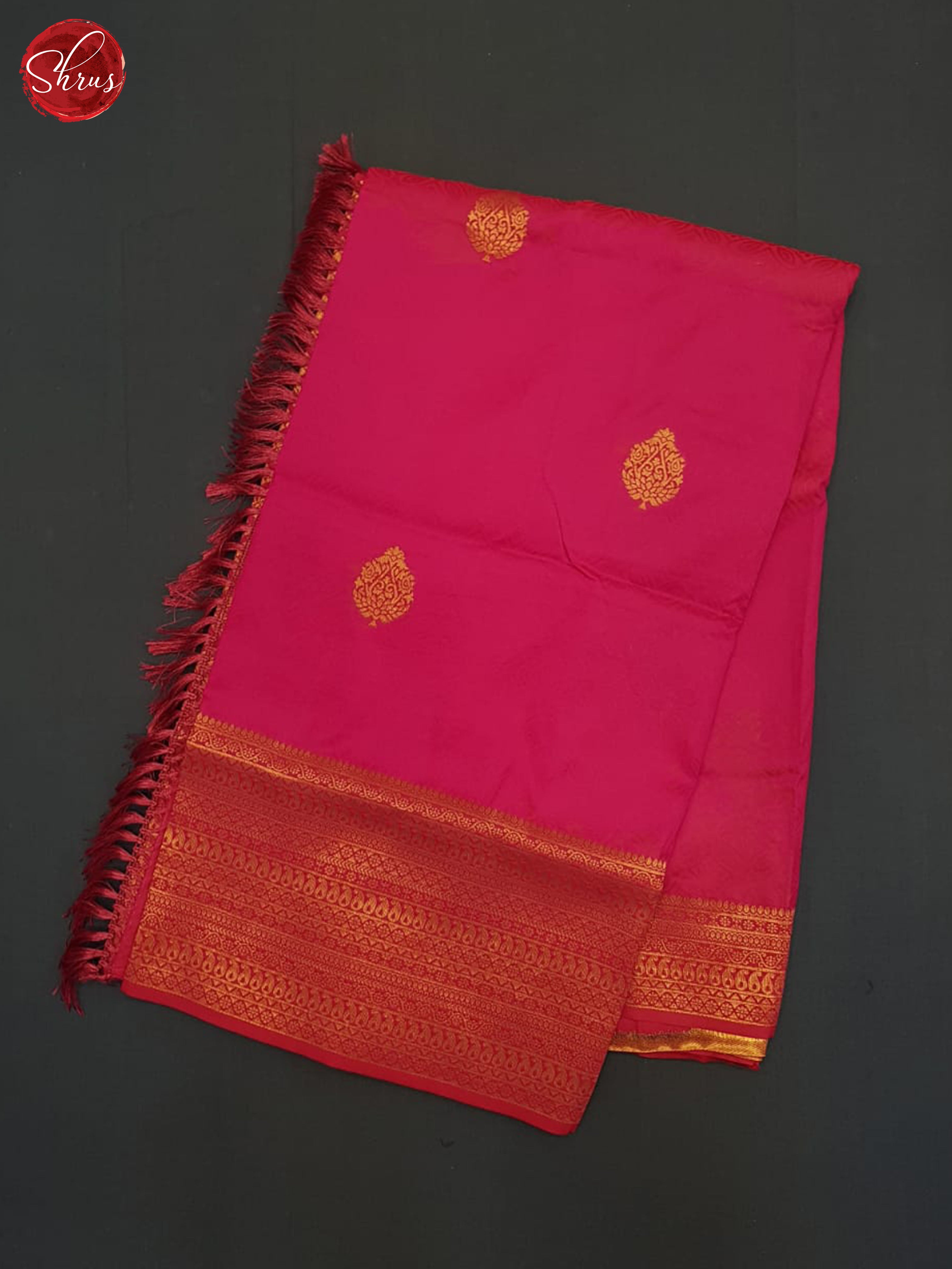 Pink(single tone)- semi Kanchipuram Saree - Shop on ShrusEternity.com