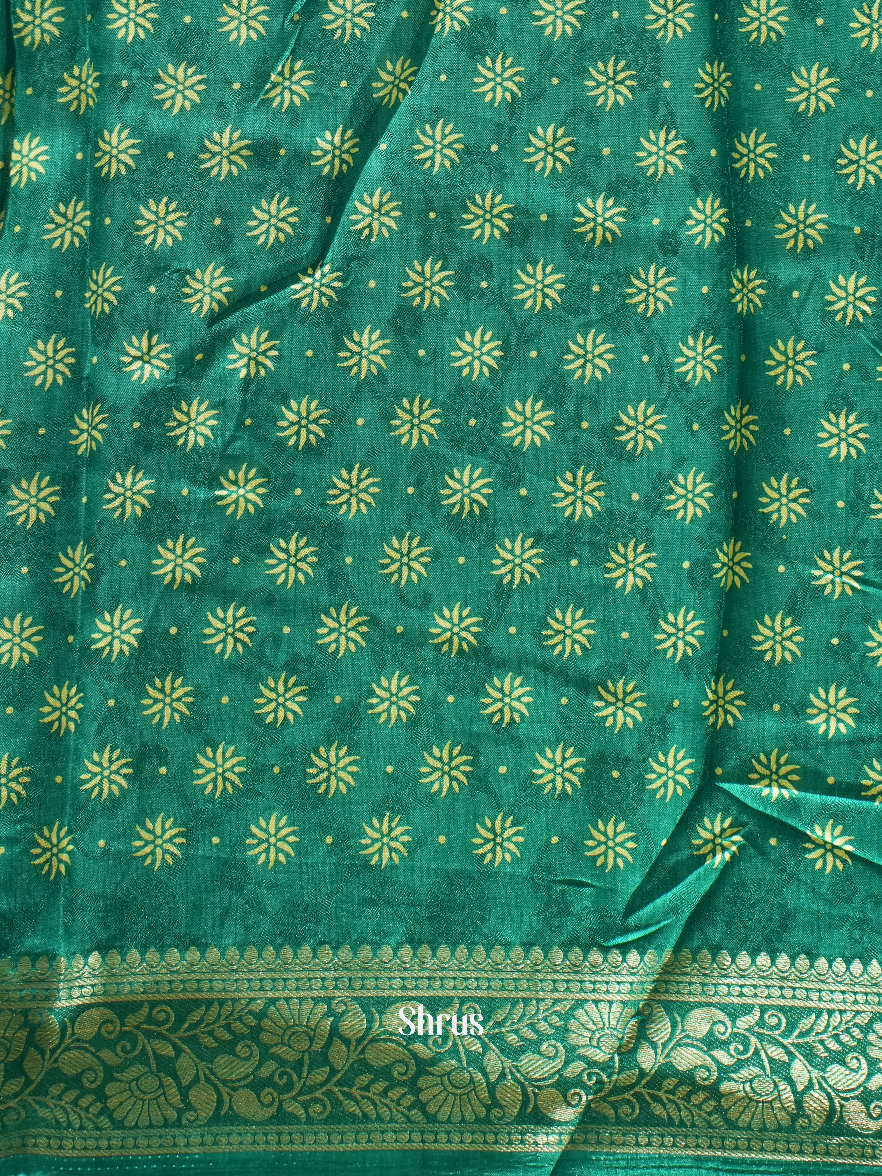 Green(Single Tone)- Semi Crepe Saree - Shop on ShrusEternity.com
