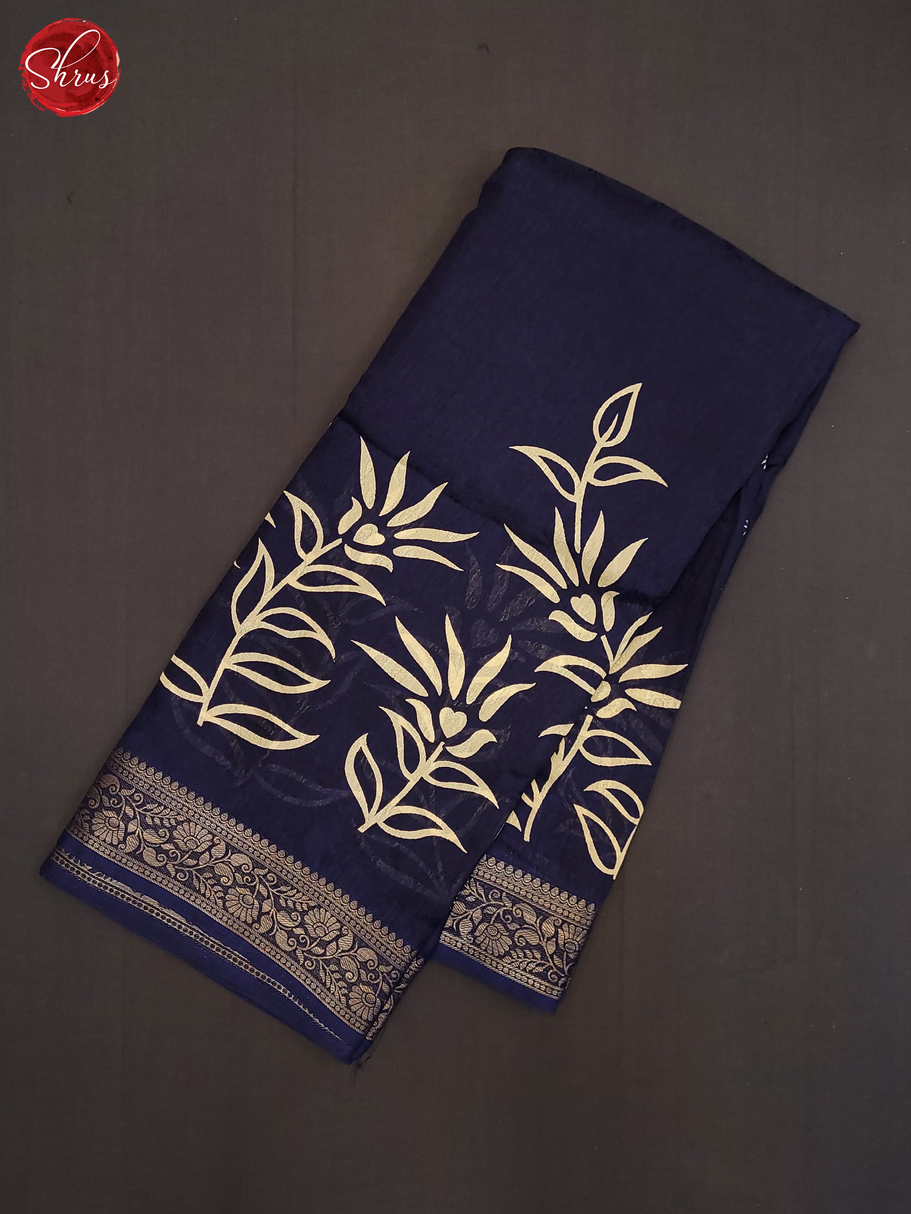 Navy Blue(Single Tone)- Semi Crepe Saree - Shop on ShrusEternity.com