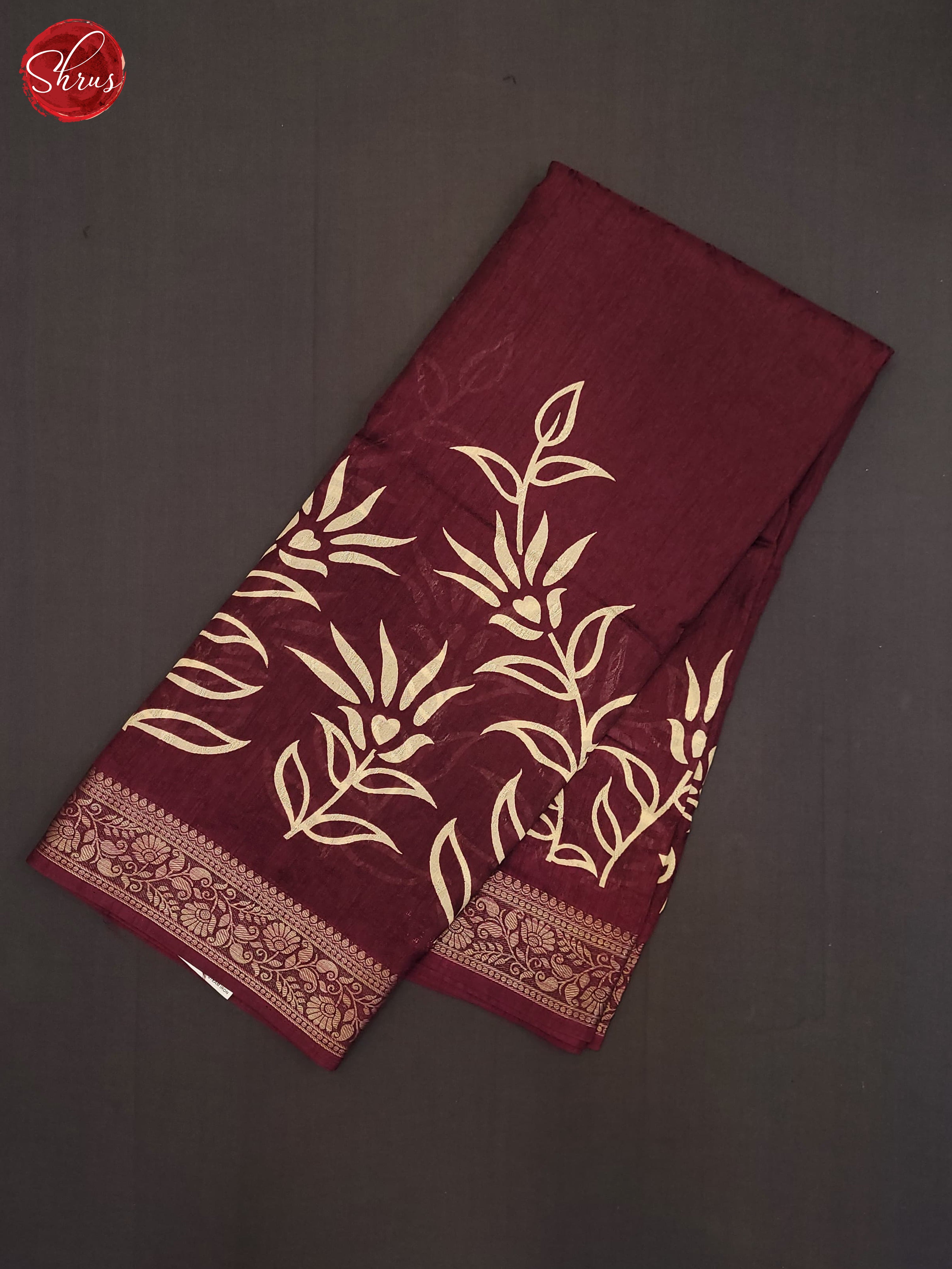 Wine (Single Tone) - Semi Crepe Saree - Shop on ShrusEternity.com