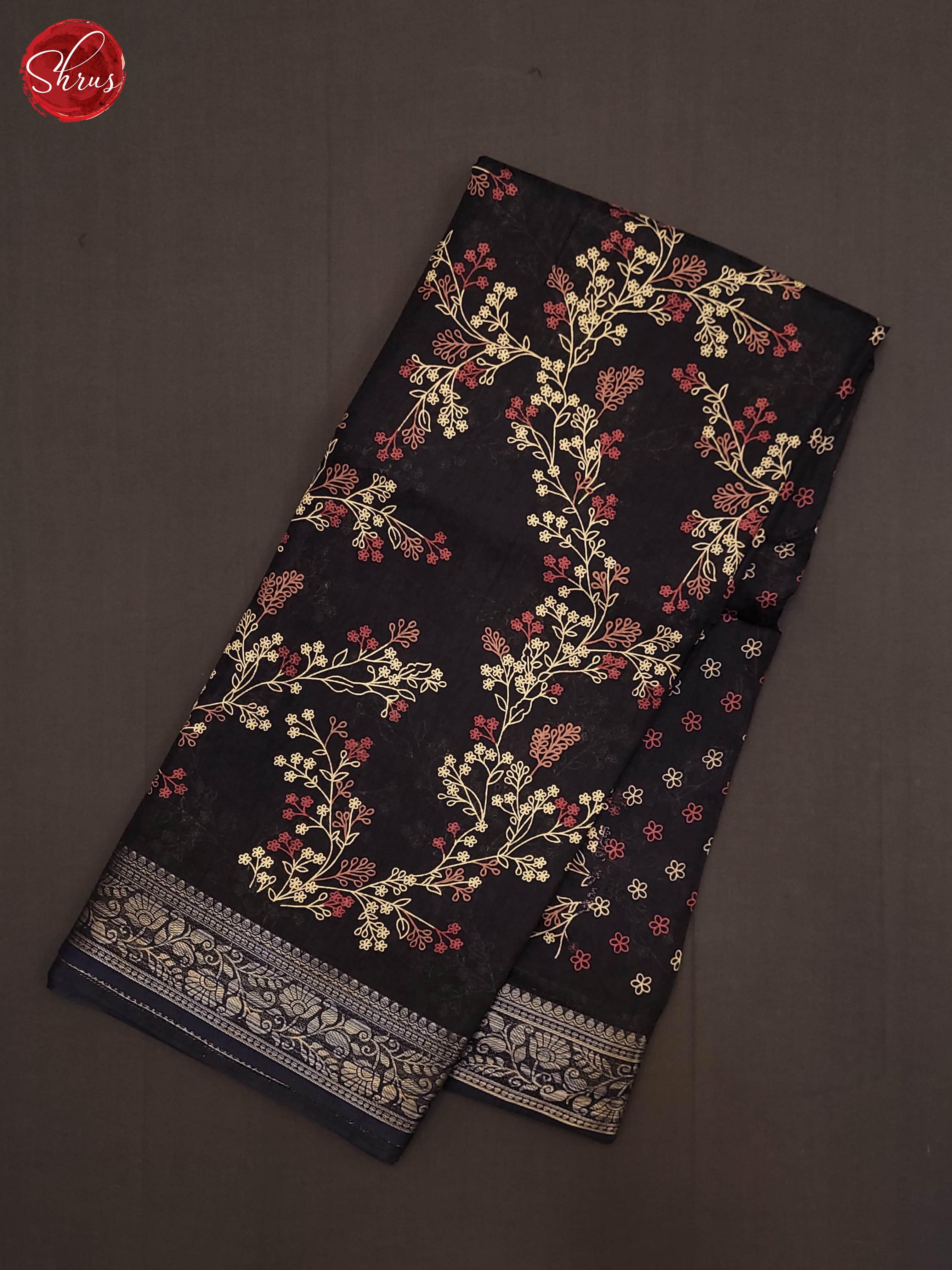 Navy Blue(Single Tone)- Semi Crepe Saree - Shop on ShrusEternity.com