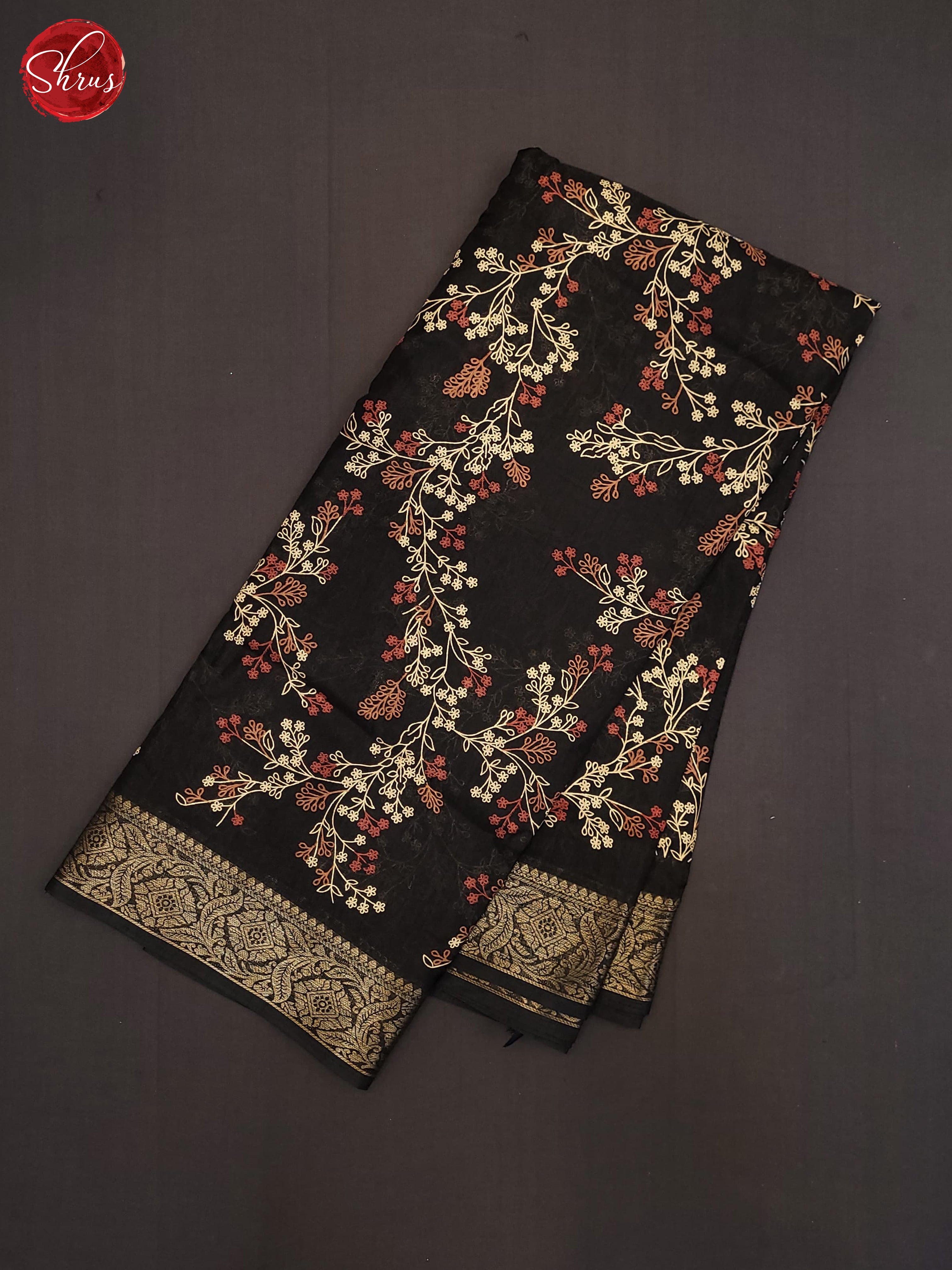 Black(Single Tone)- Semi Crepe Saree - Shop on ShrusEternity.com