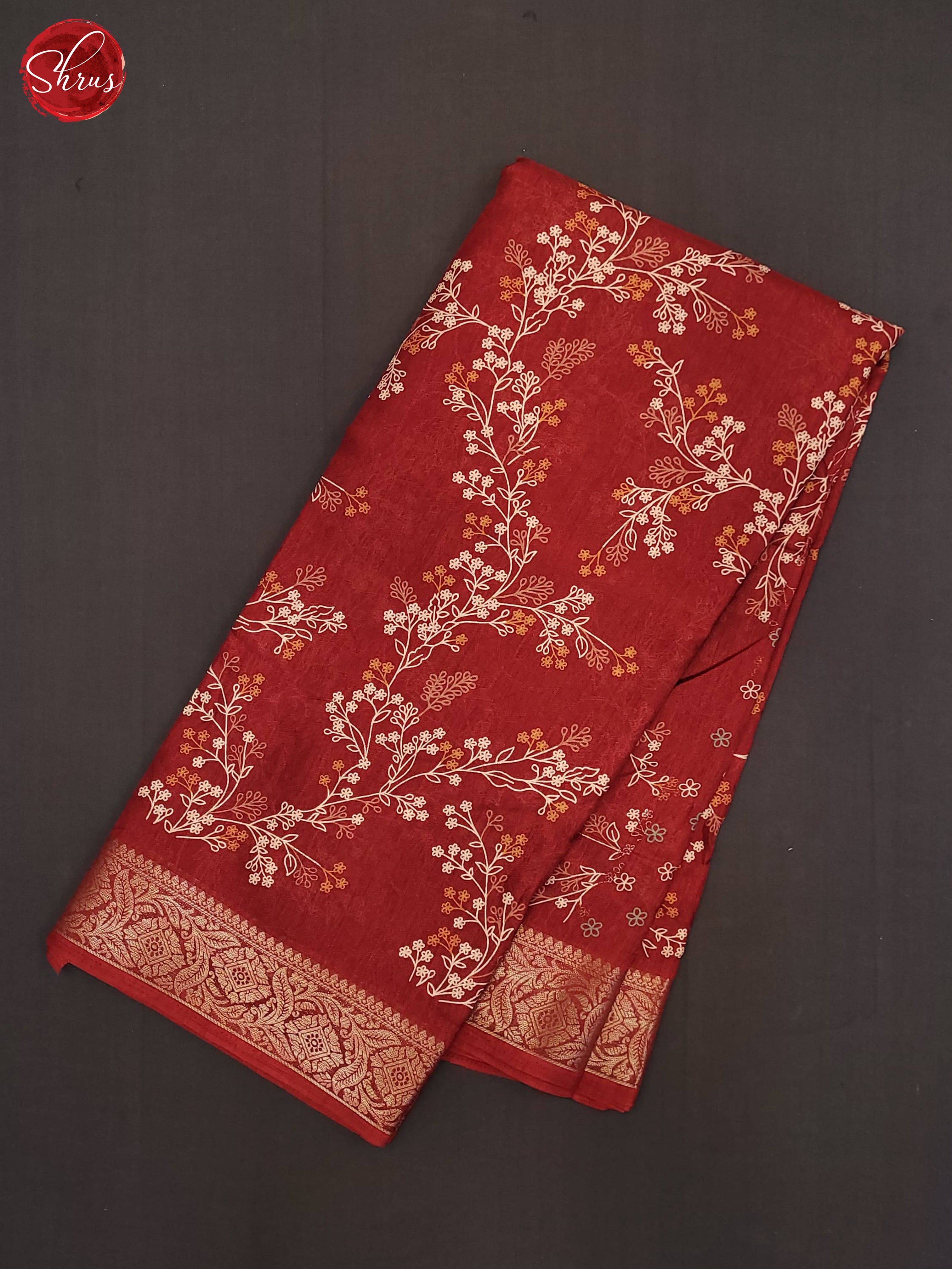 Red(Single Tone)- Semi Crepe Saree - Shop on ShrusEternity.com