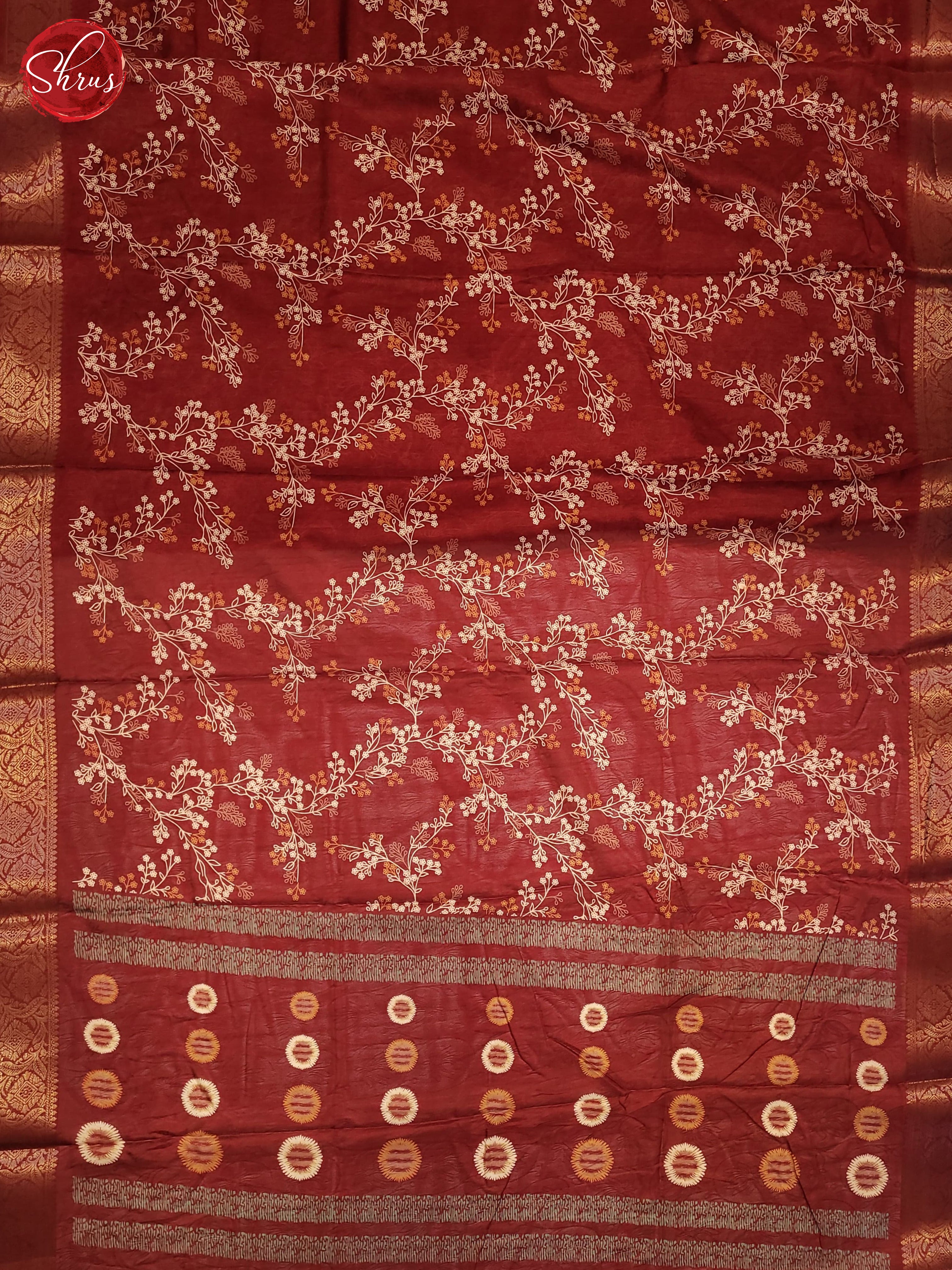 Red(Single Tone)- Semi Crepe Saree - Shop on ShrusEternity.com