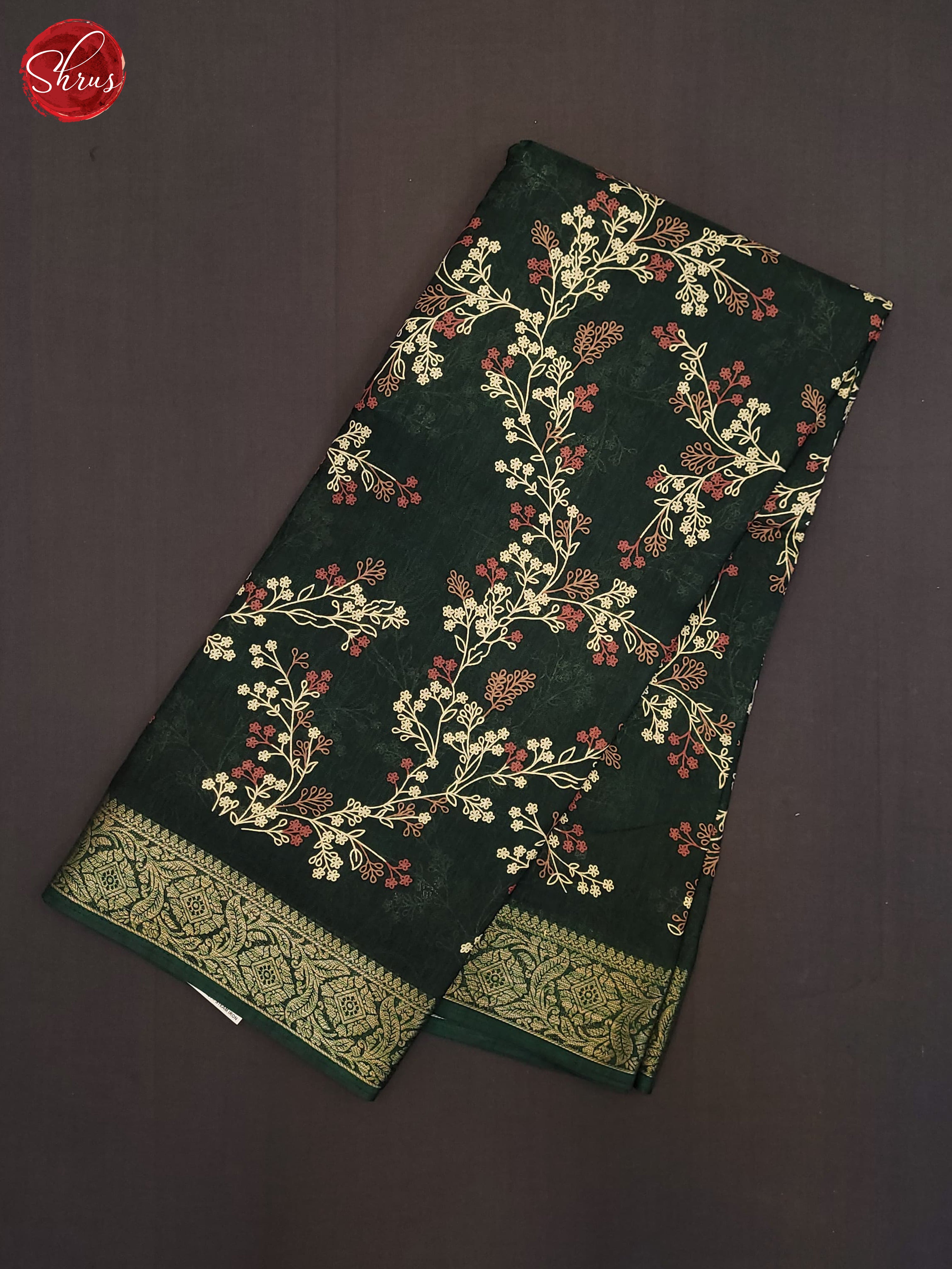 Green(Single Tone)- Semi Crepe Saree - Shop on ShrusEternity.com