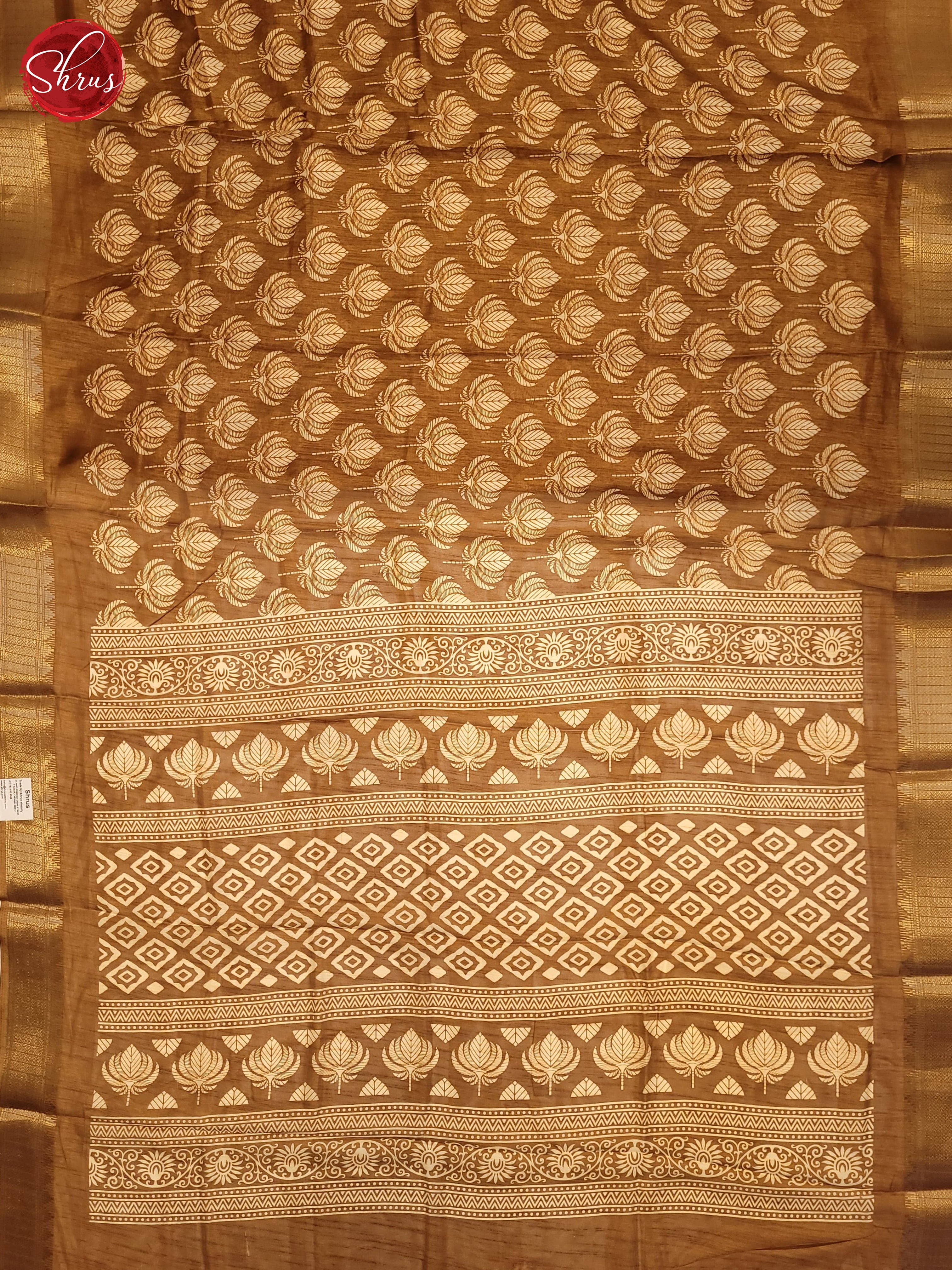 Brown(Single Tone)- Semi Crepe Saree - Shop on ShrusEternity.com