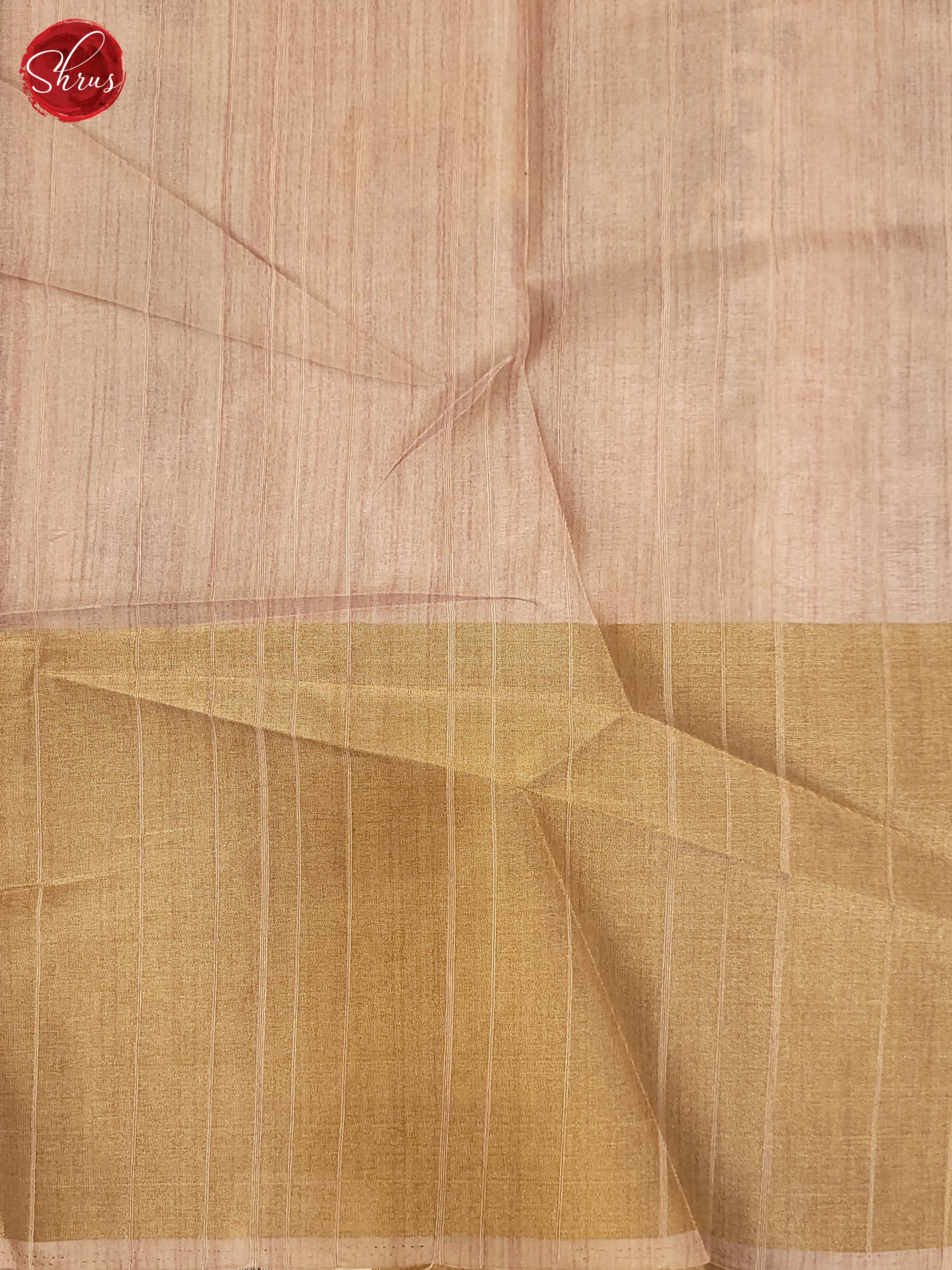 Grey and peach - Semi Tussar Saree - Shop on ShrusEternity.com