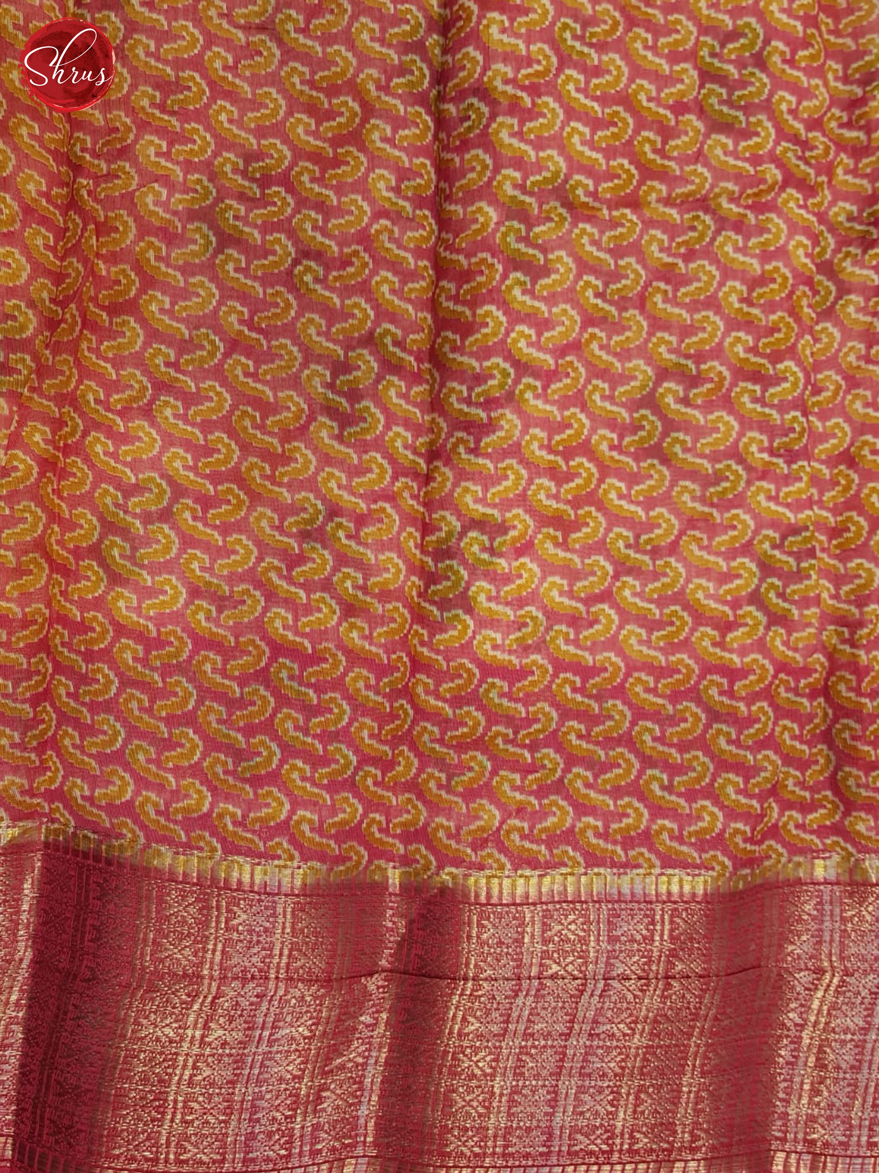 Cream And Pink-Semi Gicha Saree - Shop on ShrusEternity.com
