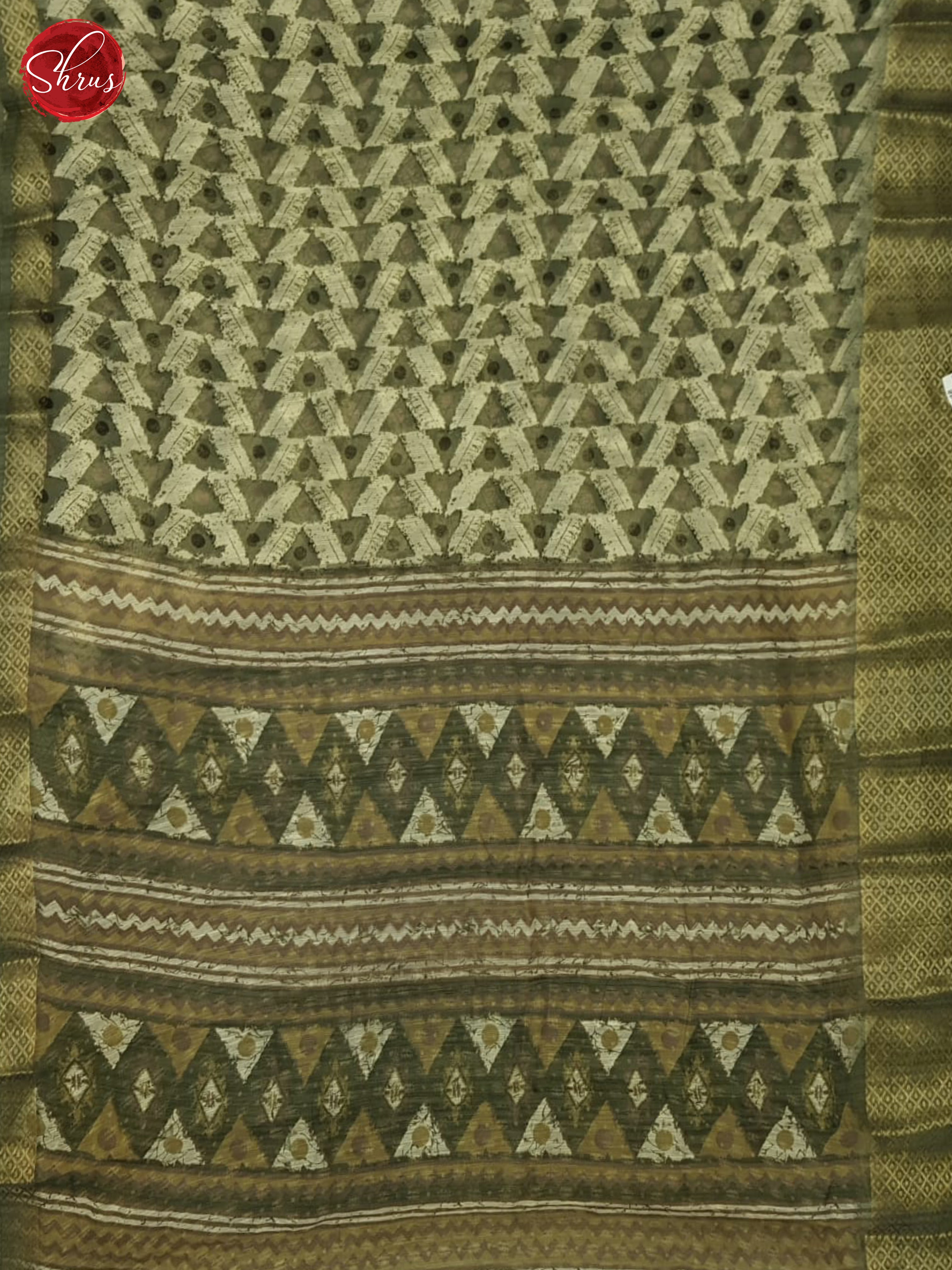 Cream And Green-Semi Gicha Saree - Shop on ShrusEternity.com