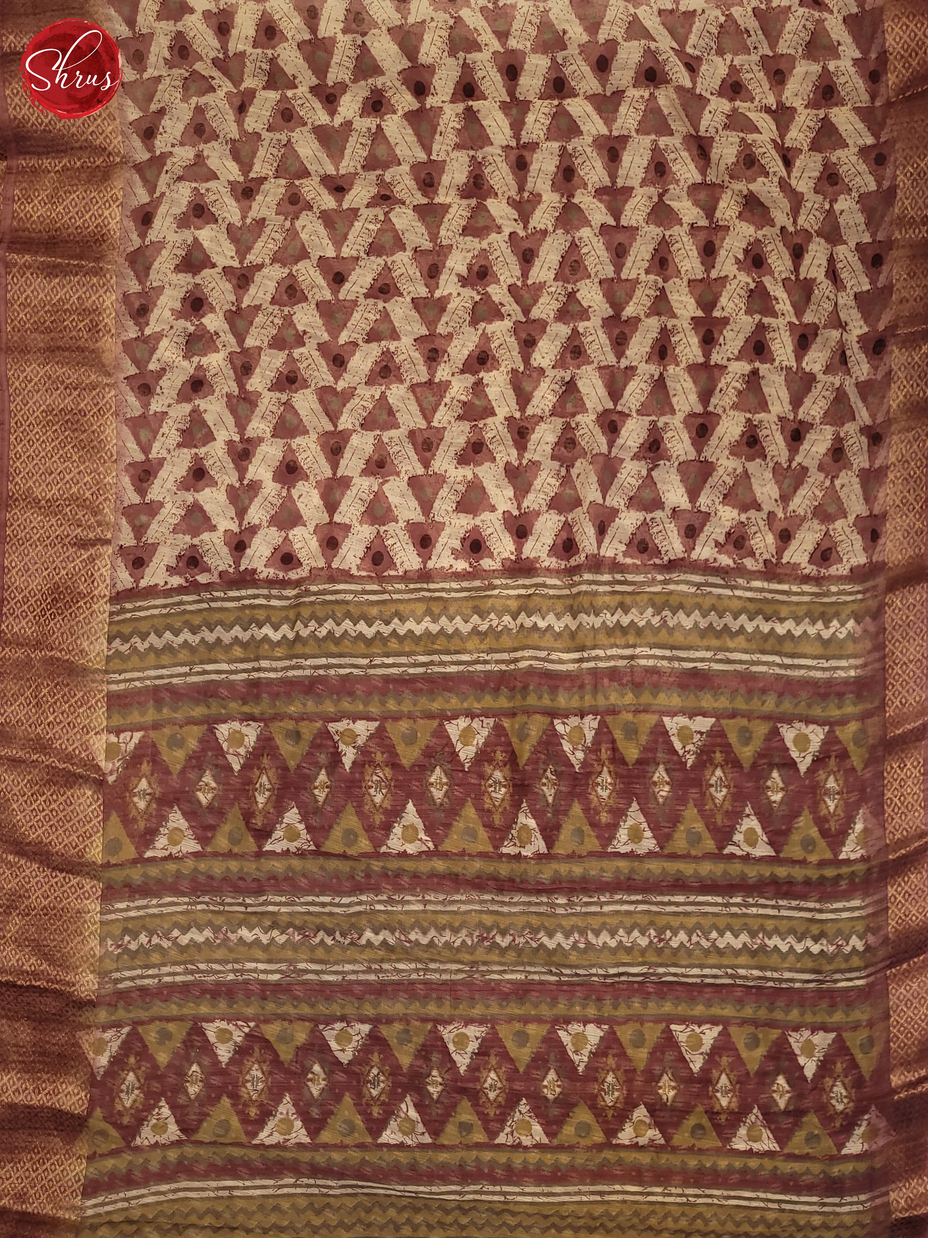 Onion Pink & Cream - Semi Gicha Saree - Shop on ShrusEternity.com