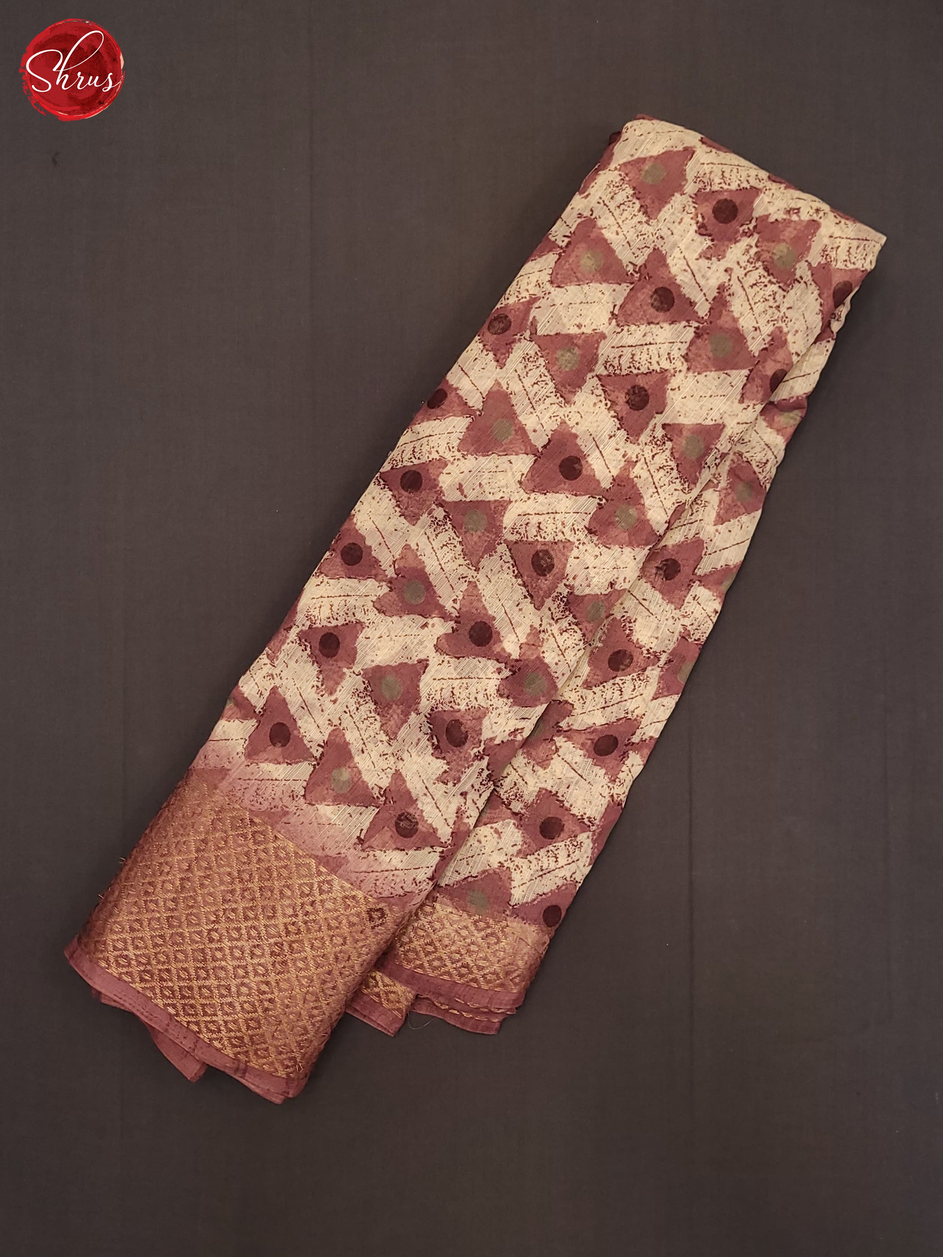 Onion Pink & Cream - Semi Gicha Saree - Shop on ShrusEternity.com