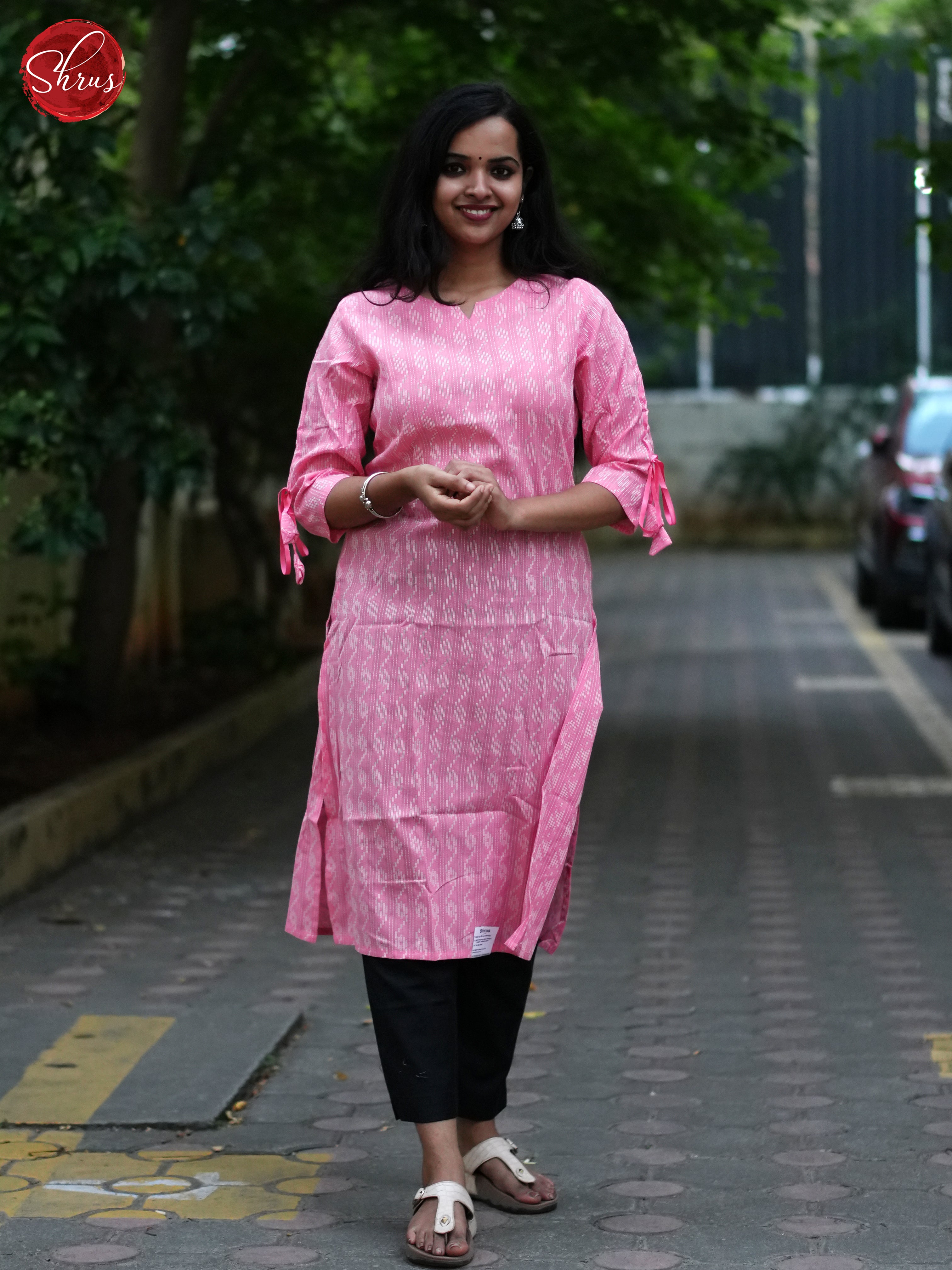 Pink - Block Printed Casual Readymade Kurti - Shop on ShrusEternity.com