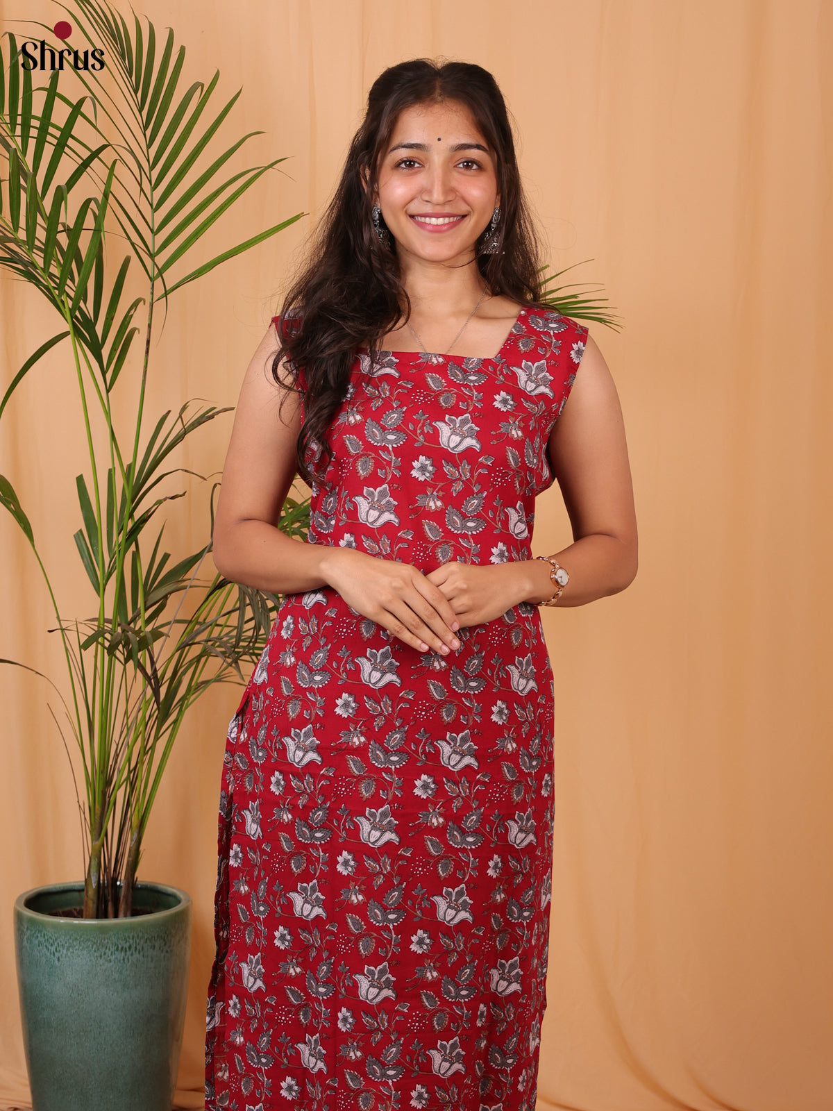 Red - Readymade kurti - Shop on ShrusEternity.com