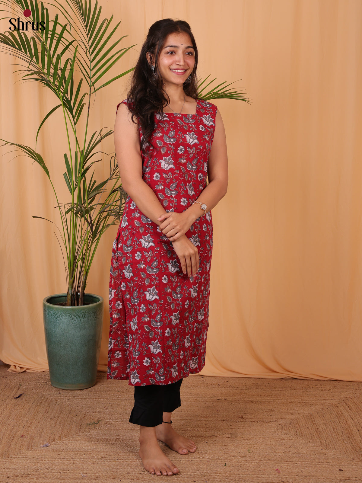 Red - Readymade kurti - Shop on ShrusEternity.com