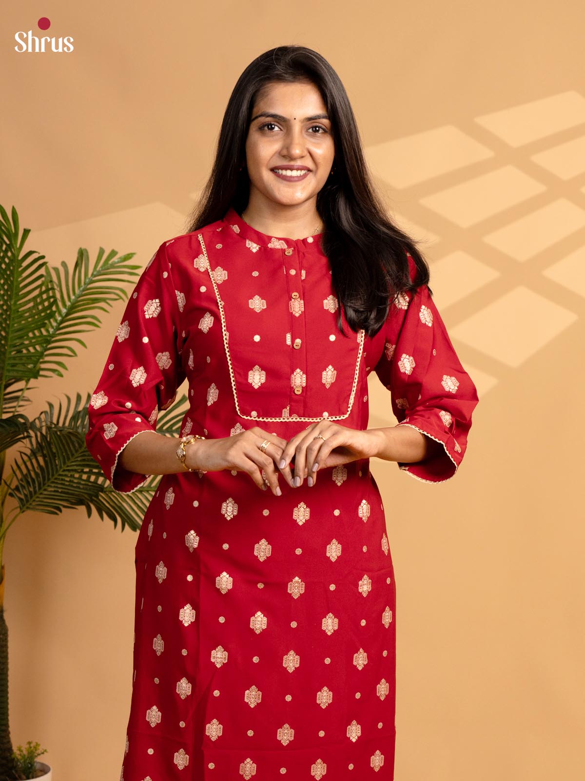 Maroon - Readymade Kurti - Shop on ShrusEternity.com